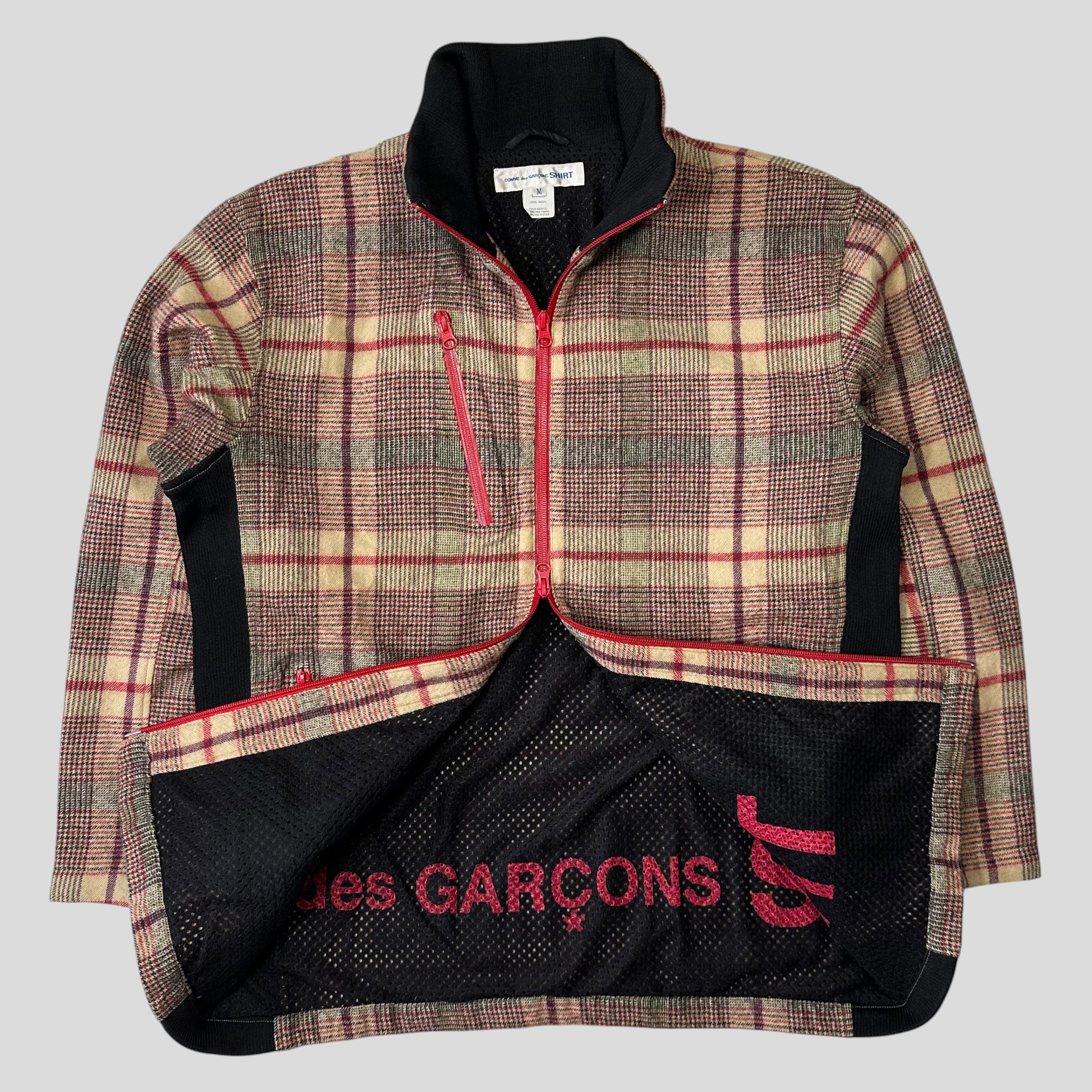 Comme Des Garçons SHIRT AW05 Technical Wool Plaid Jacket - M/L