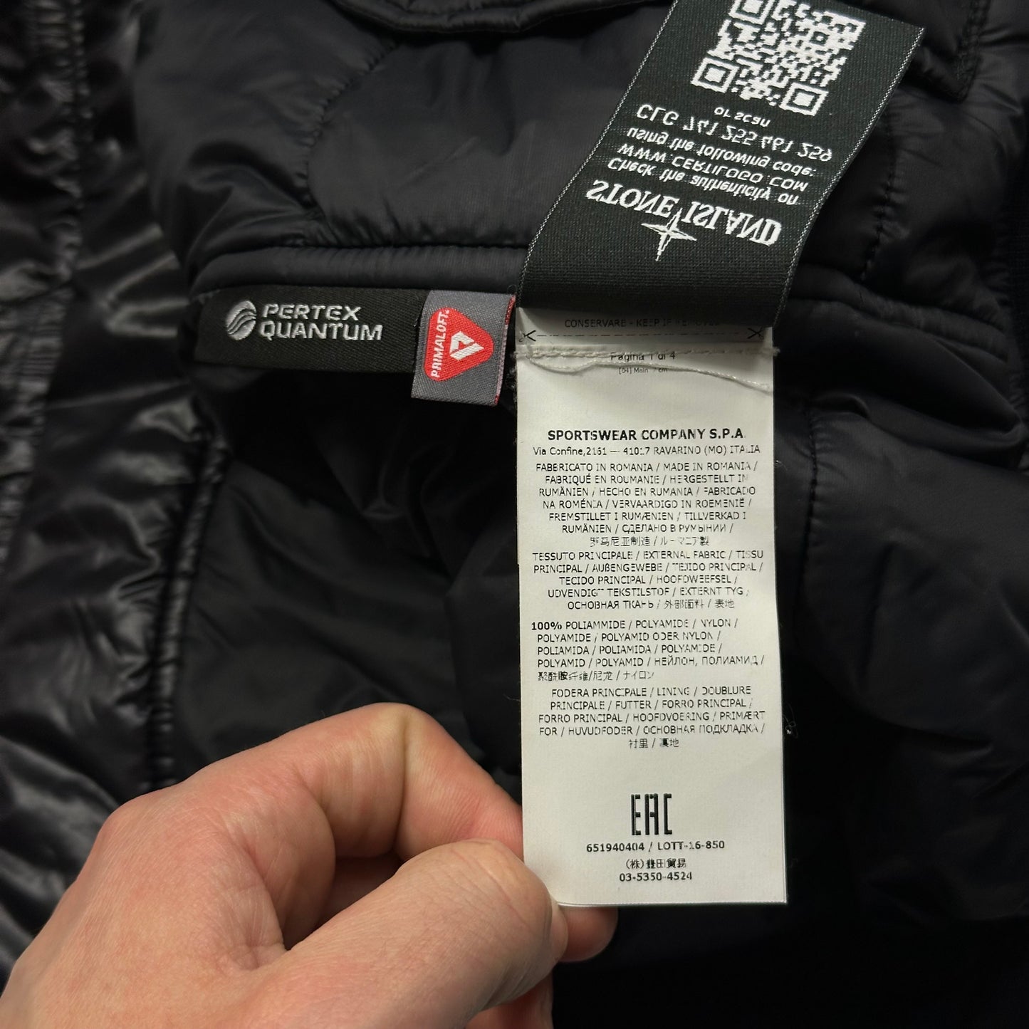 Stone Island AW16 Shadow Project Pertex Quantum Y Puffer Jacket - M