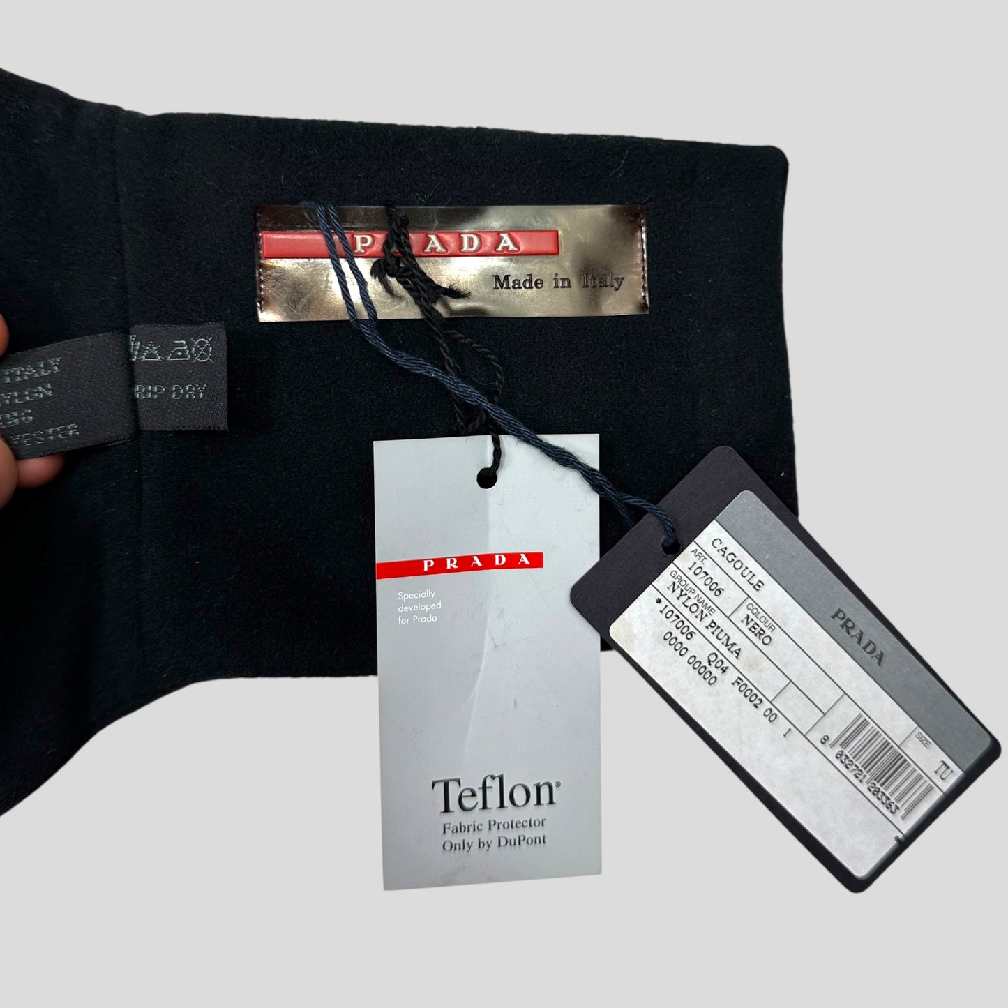 Prada Sport FW98 Teflon Nylon Fleece Magnetic Neck Gaitor