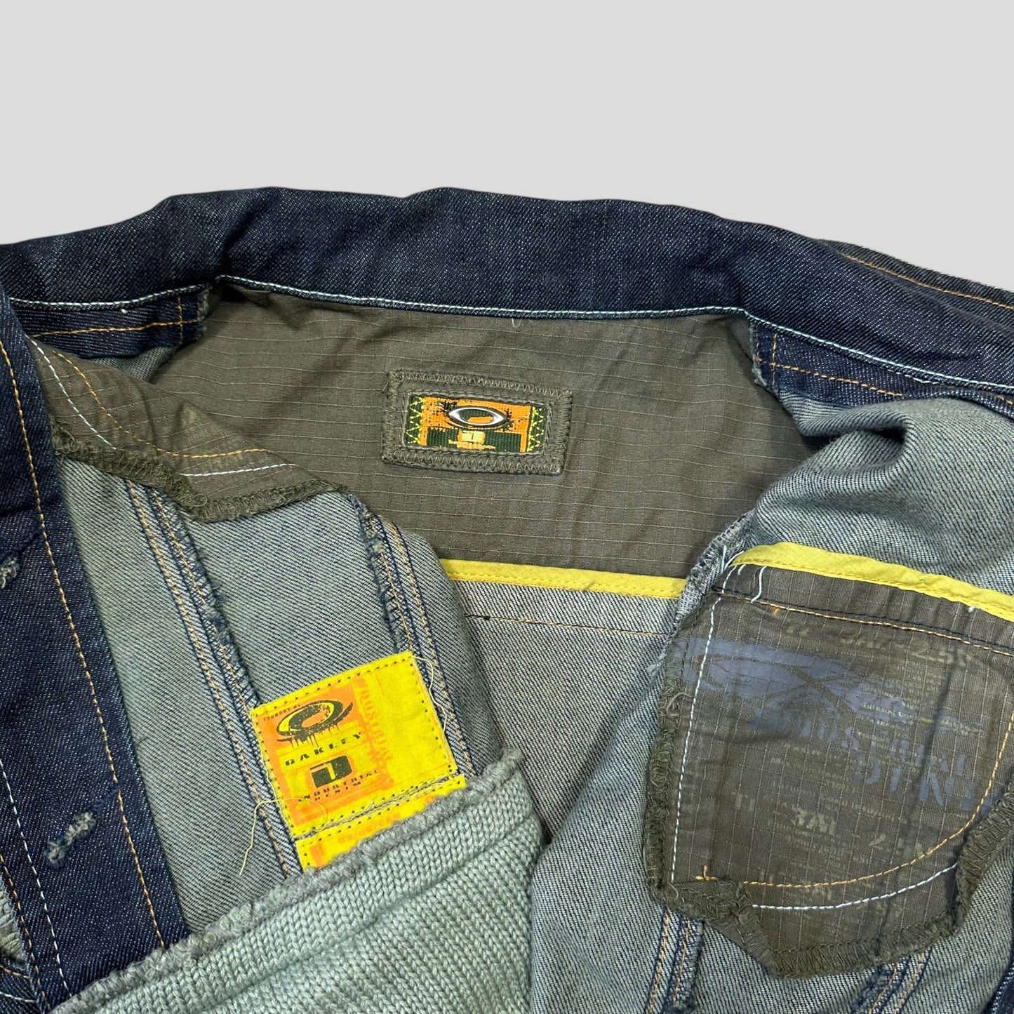 Oakley X Metal Industries 00’s Denim Knit Panelled SAMPLE Jacket - S