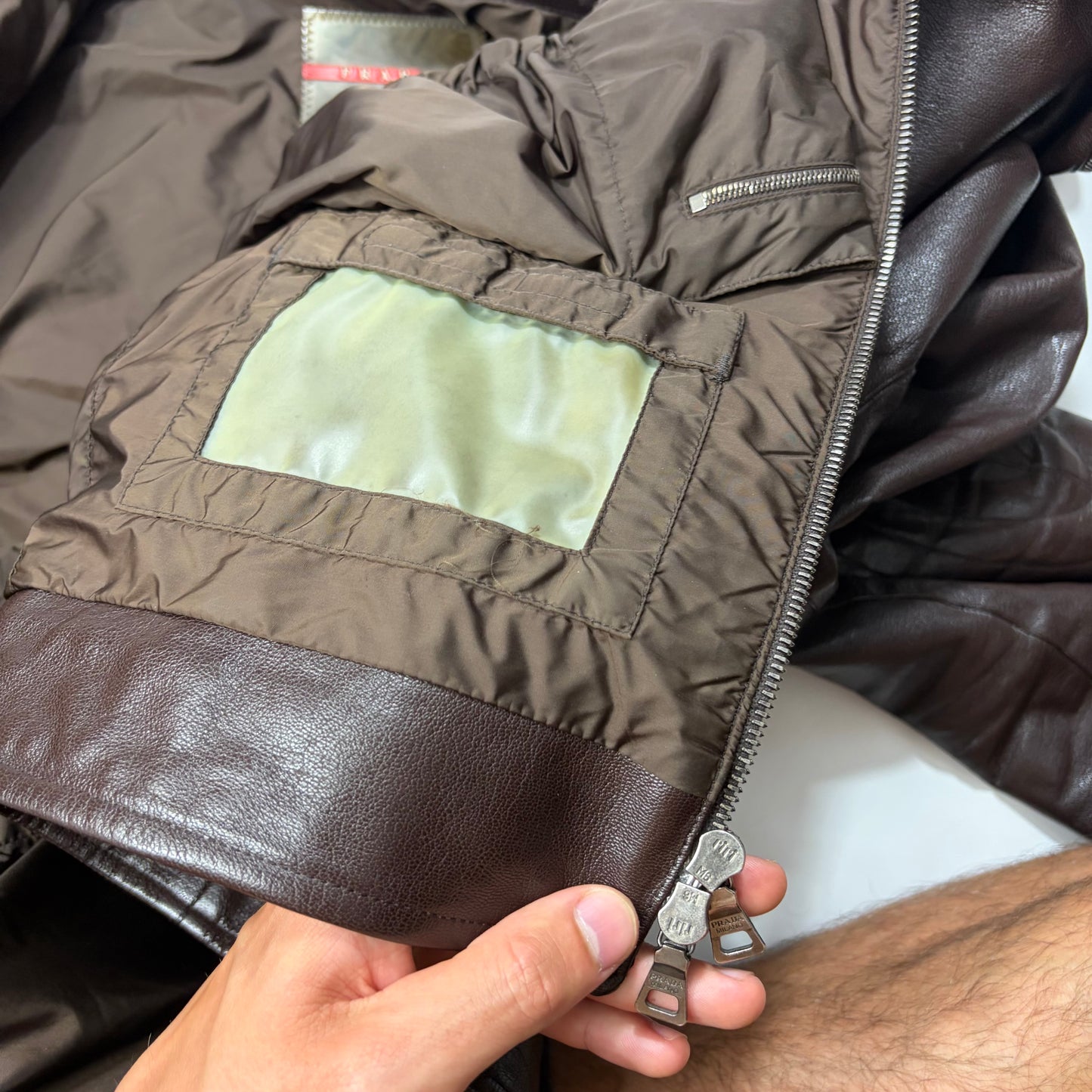 Prada SS00 Leather Articulated Elbow Detailed Moto Jacket - IT54