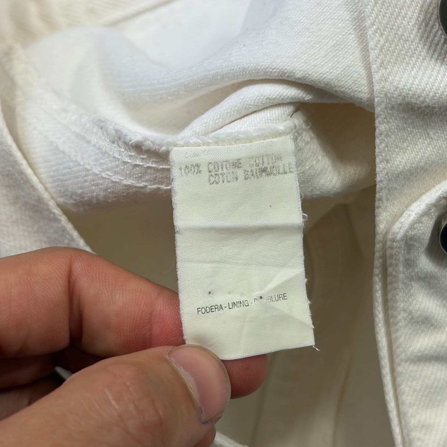 Gucci by Tom Ford 1999 White Denim Cropped Front Drop Jacket - IT40