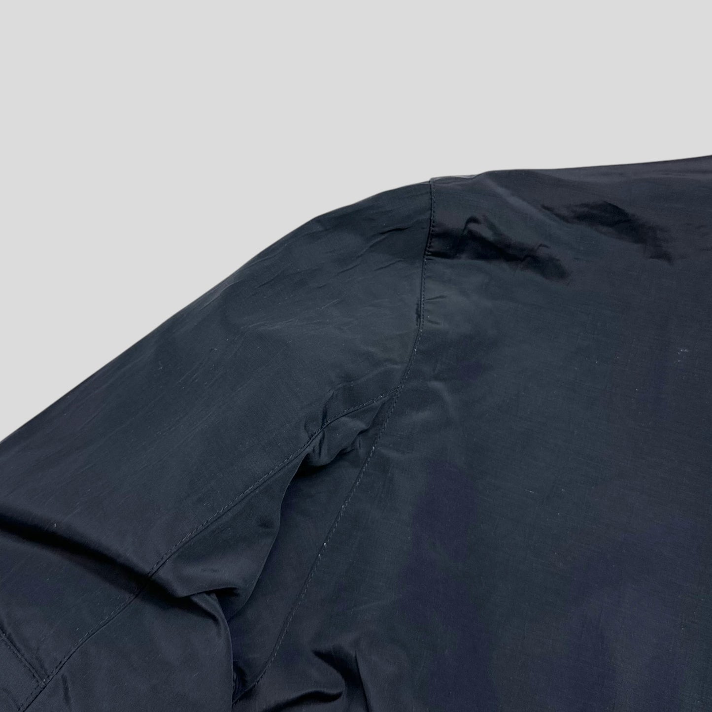 Gucci by Tom Ford 1999 Ballistic Nylon Taped Seam Shearling Collar Coat - L