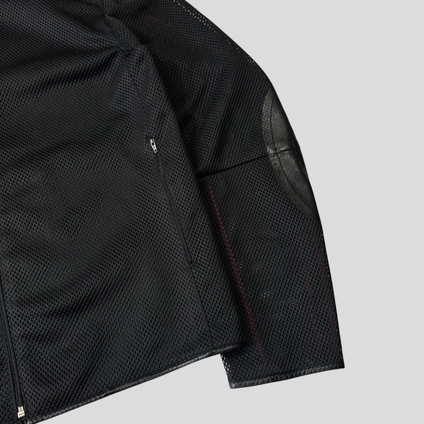 Prada Sport SS00 SAMPLE Mesh + Leather Moto Jacket - IT54