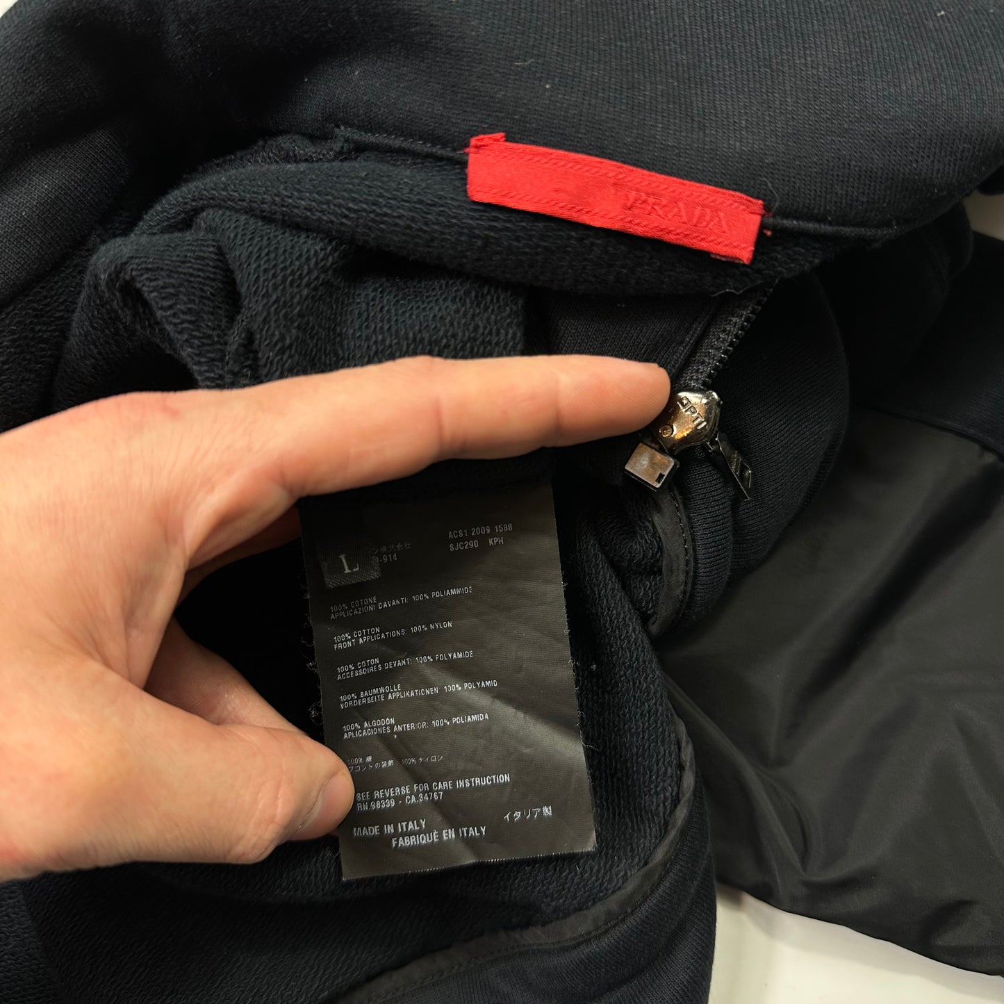 Prada Sport 2009 Angled Nylon Panelled Track Jacket - M