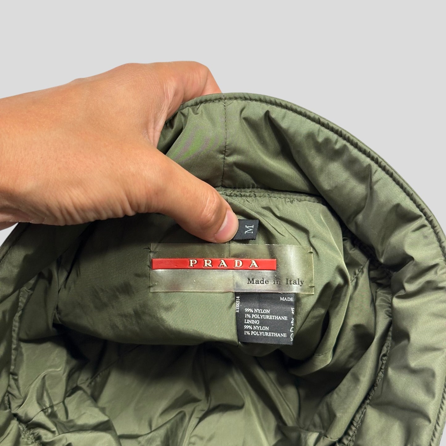 Prada Sport 1999 Nylon Padded Panelled Bucket Hat - M