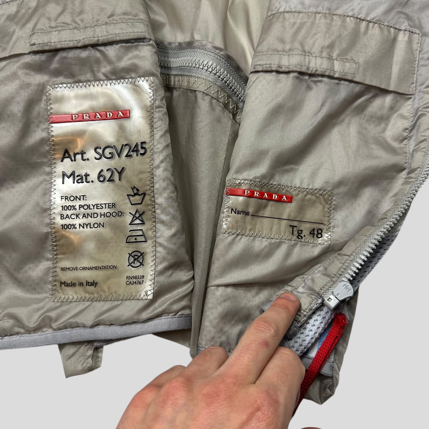 Prada Sport SS00 Gel Seam Convertible Mesh Gilet - IT48