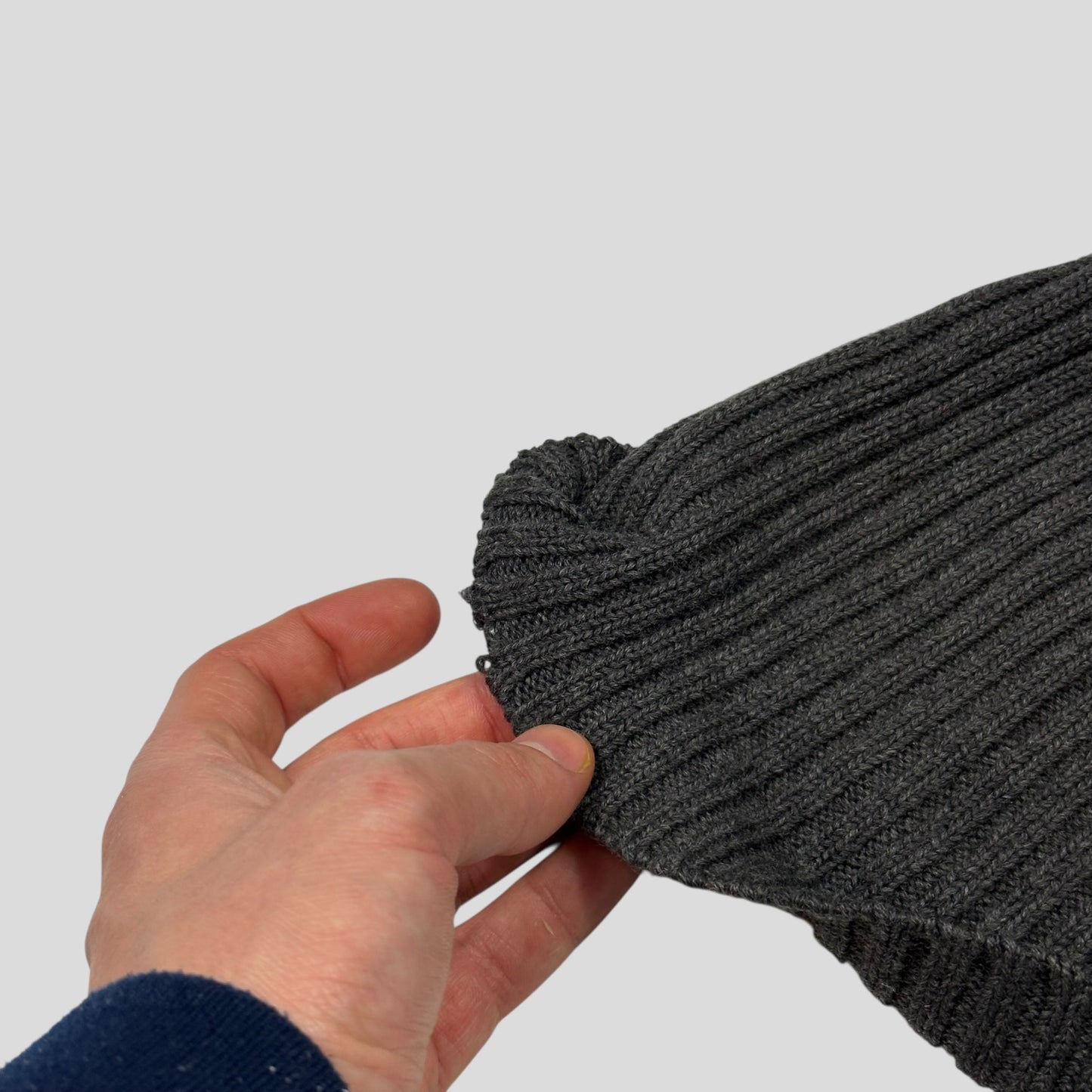 Prada Sport 2007 Carbon Logo Grey Wool Beanie - OS