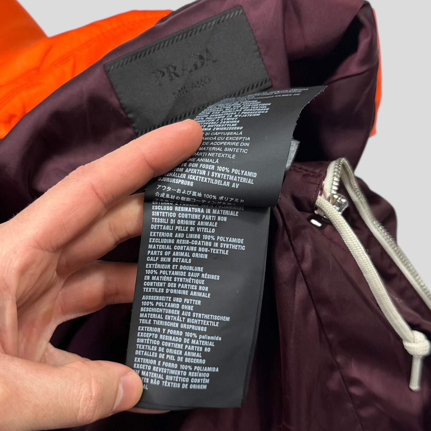 Prada 2018 Orange & Plum Gabardine Nylon Work Jacket - IT52 (L)