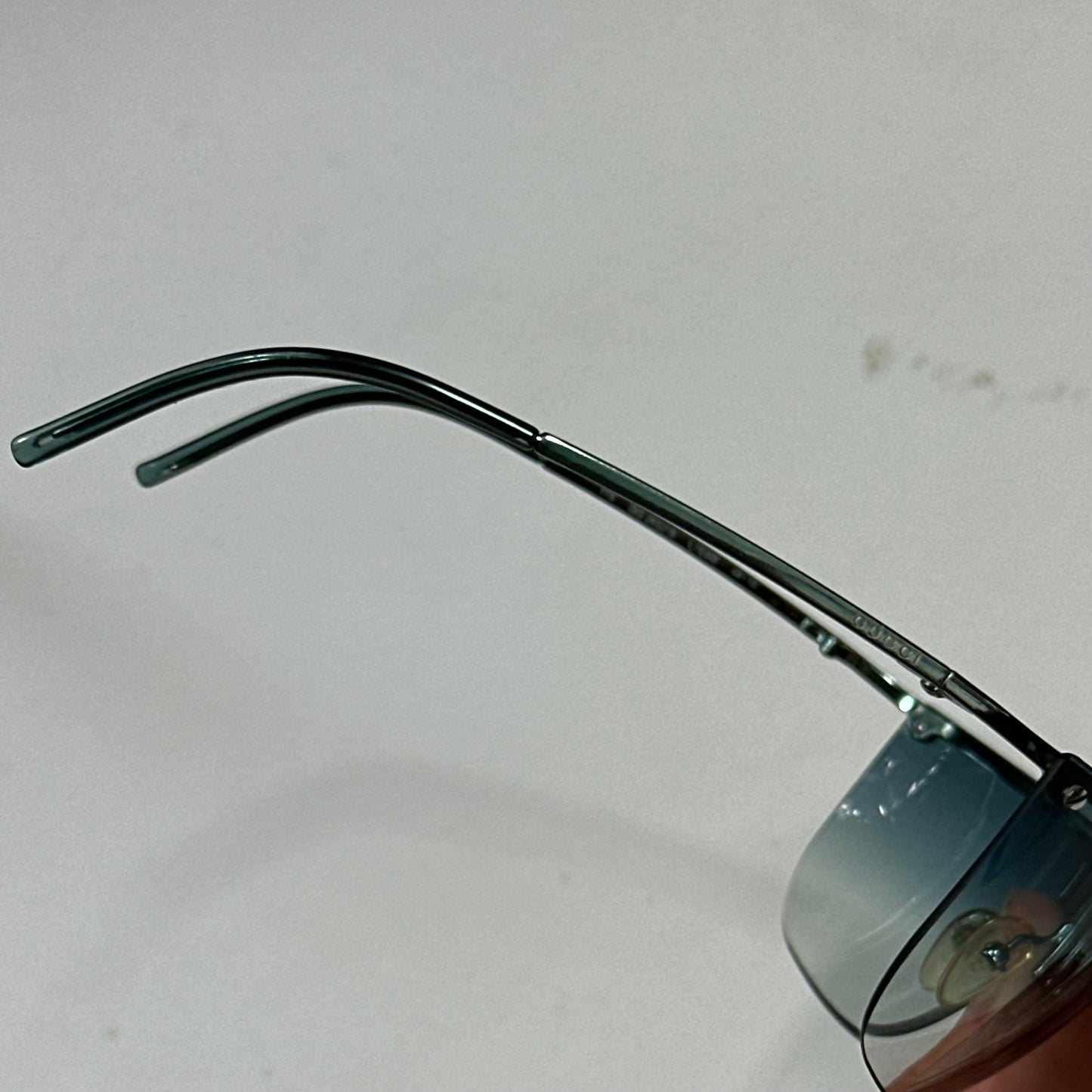 Gucci 00’s Gradient Half Frame Shield Sunglasses