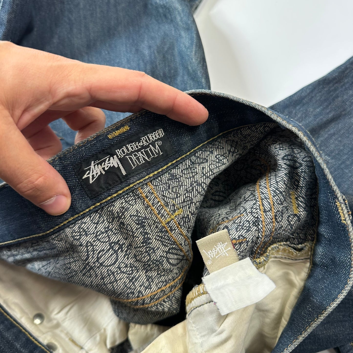 Stussy 00’s Spellout Graphic Logo Jeans - 30-32