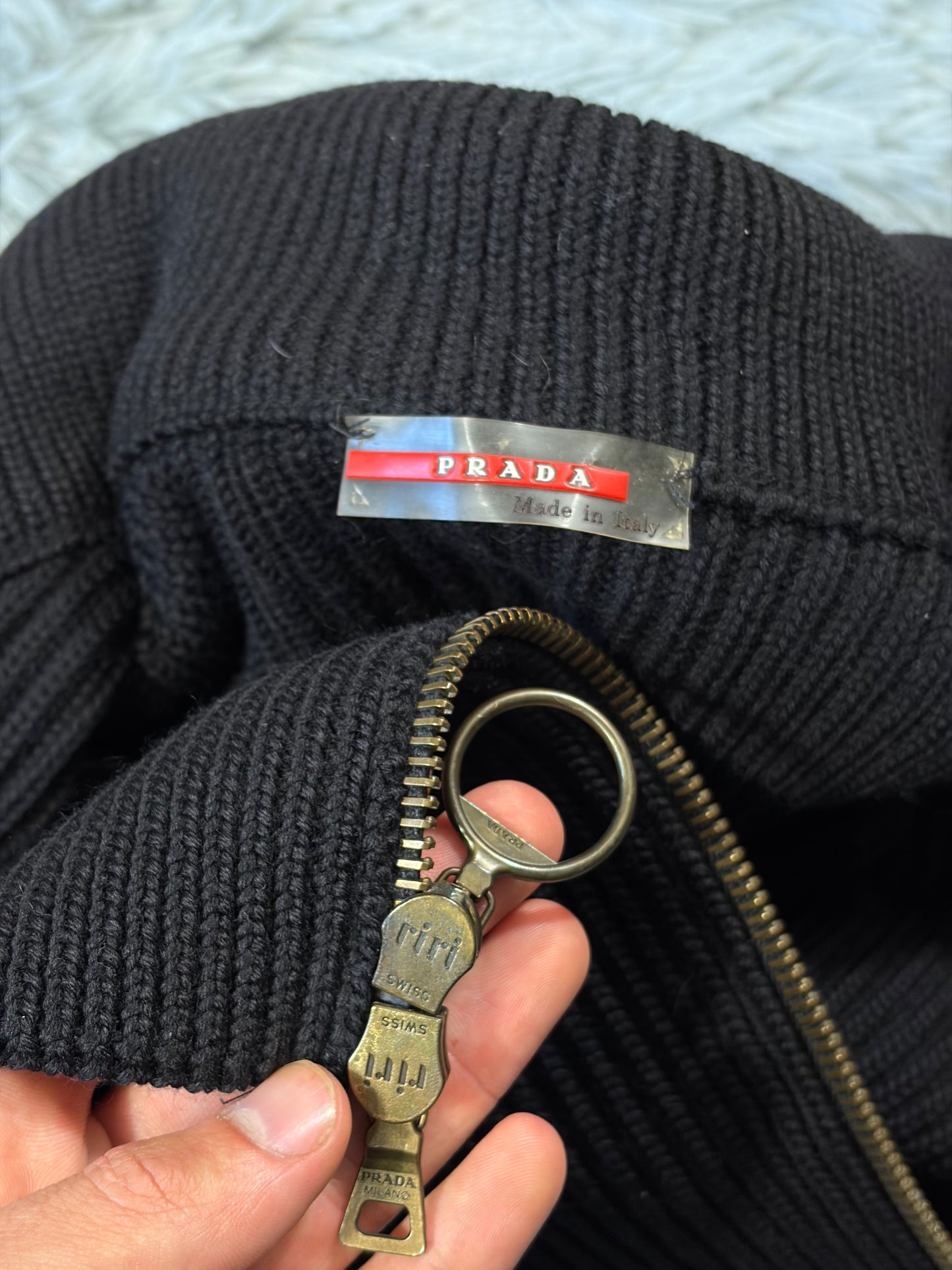 Prada Sport 00’s Heavyweight Ribbed Cardigan Knit Jacket - S/M