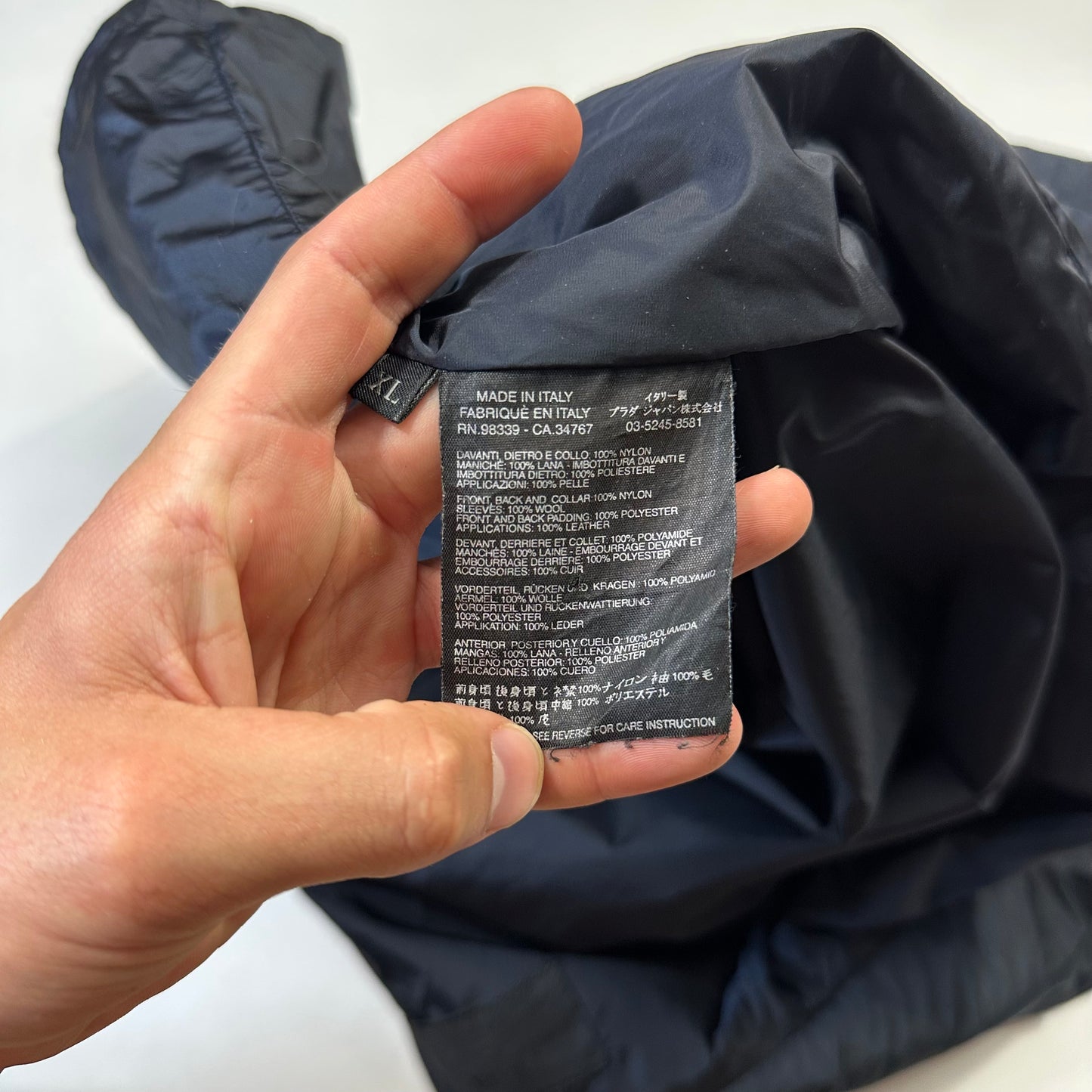Prada Milano 2001 Asymetric Hybrid Wool and Nylon Jacket - L/XL