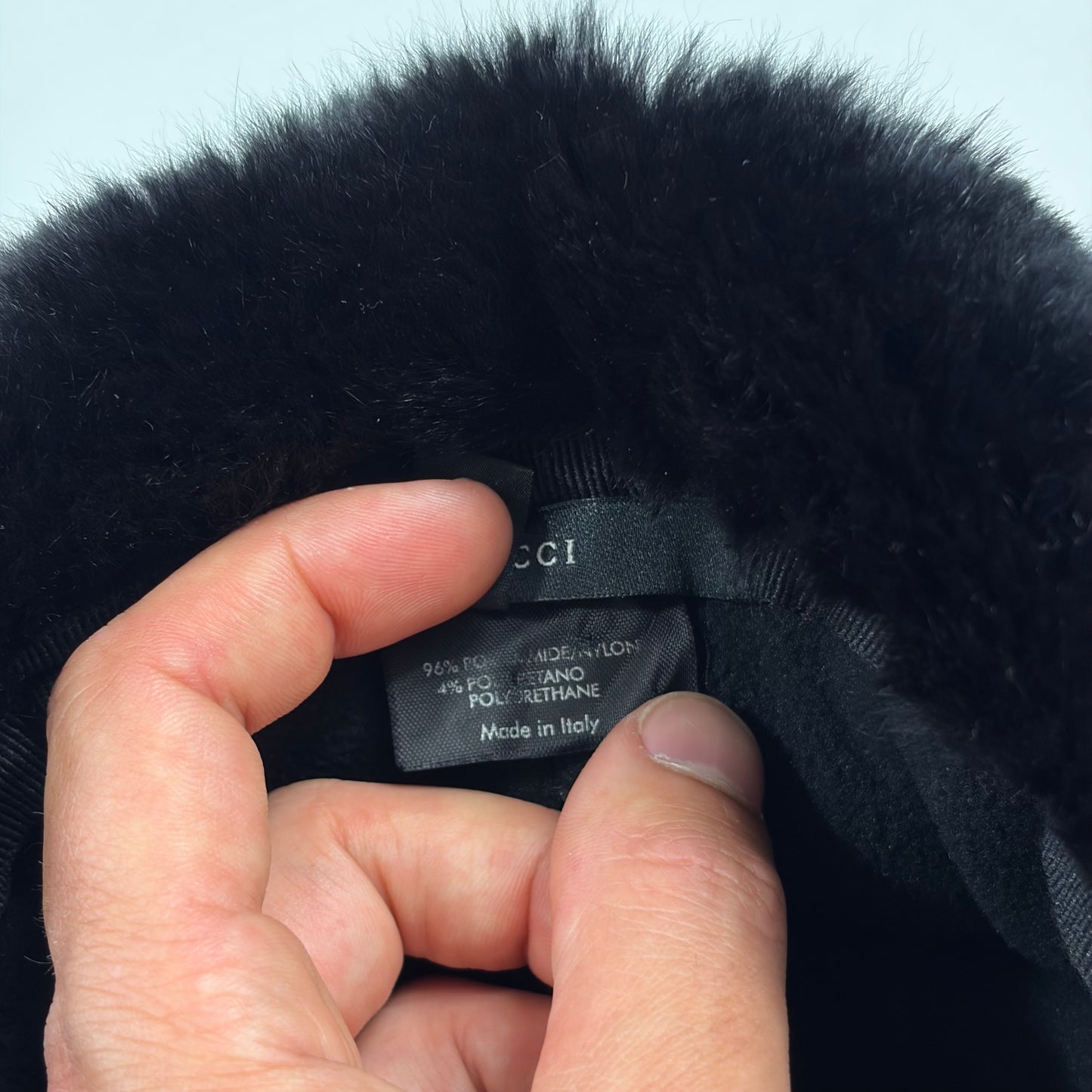 Gucci by Tom Ford 00’s Nylon Canvas Fur Trapper Hat - S