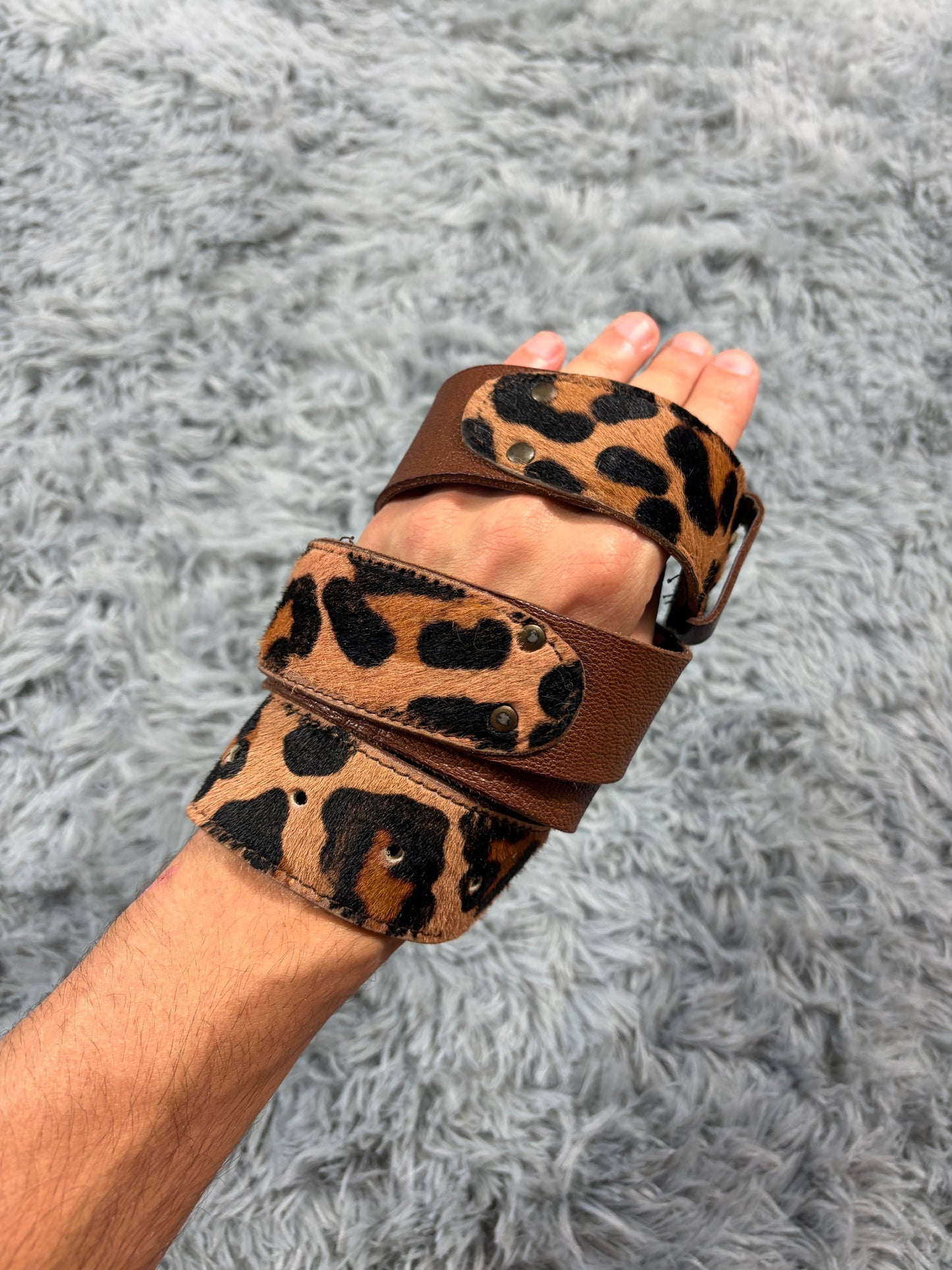 Dolce & Gabbana 00’s Pony Hair Leopard Reversible Leather Belt