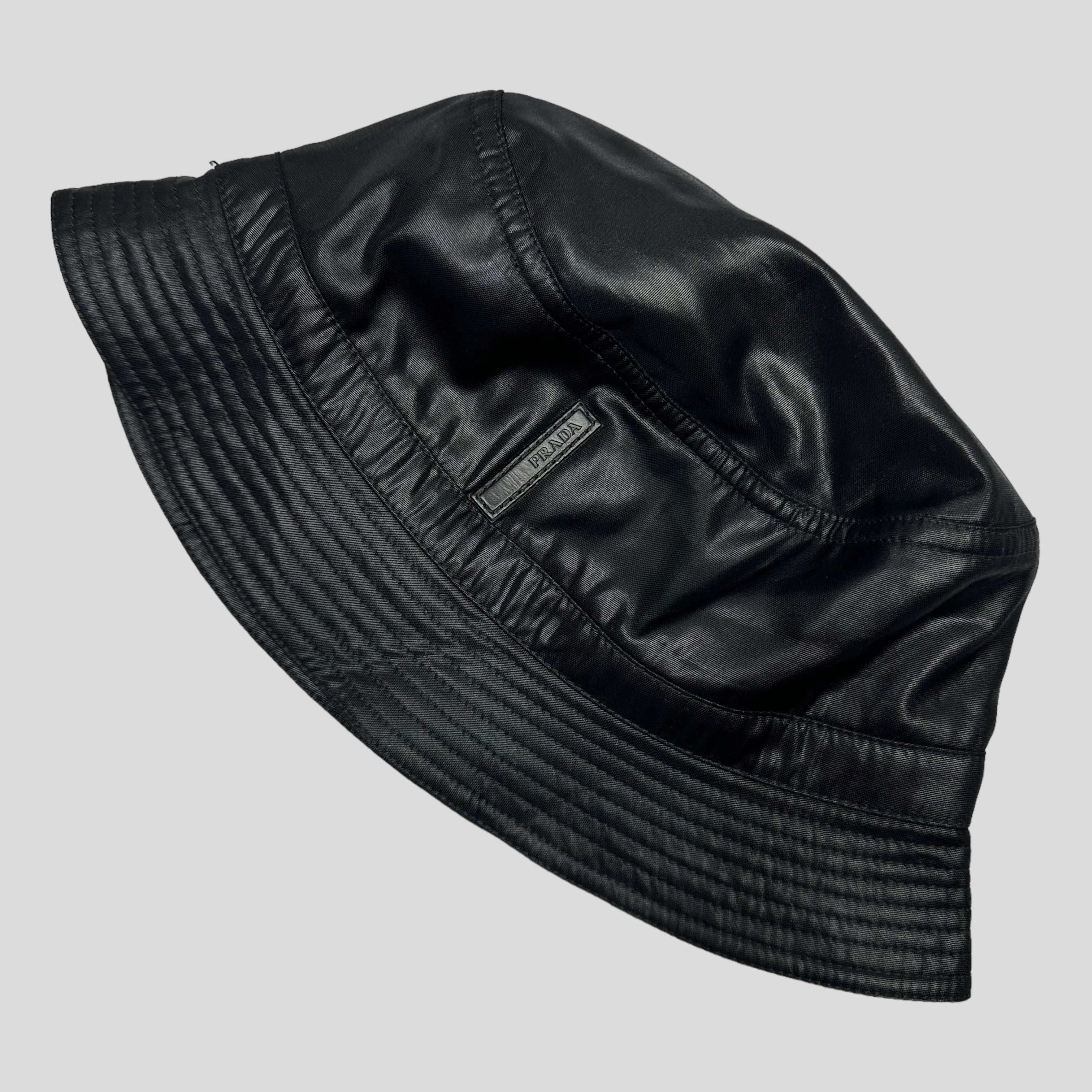 Prada bucket discount hat leather