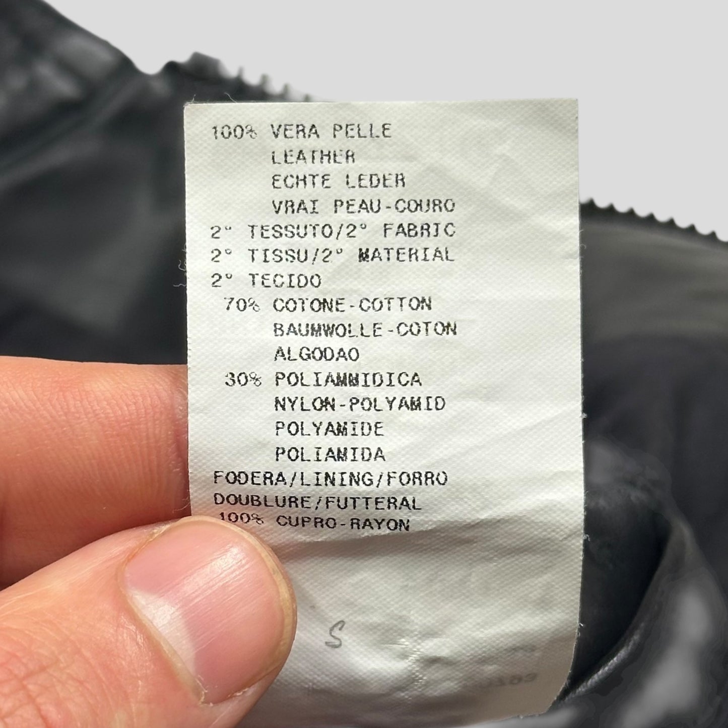 Emporio Armani 2006 Leather Panelled Biker Moto Jacket - IT46 (S)