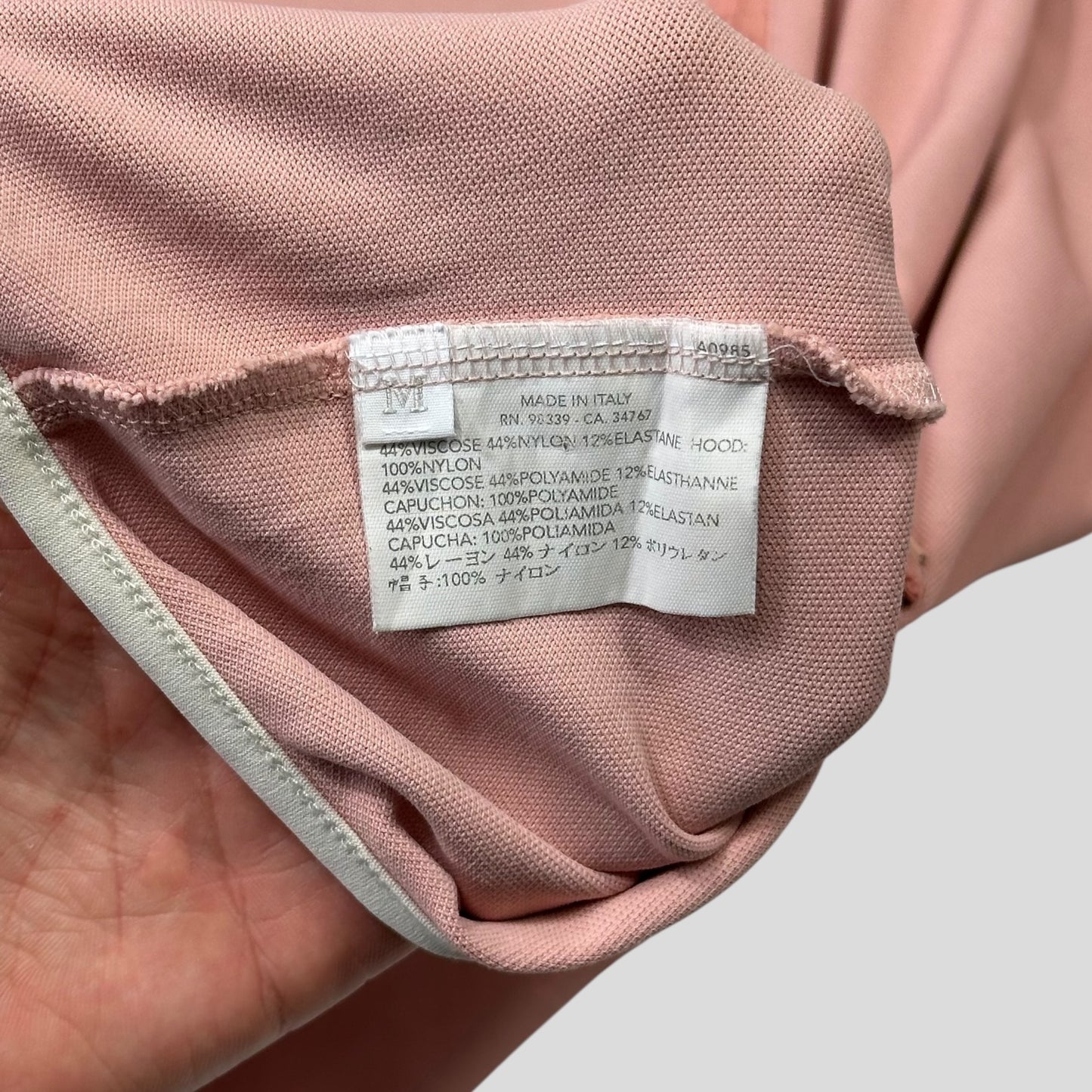 Prada Sport SS00 Baby Peach Mesh Technical Hoodie - M