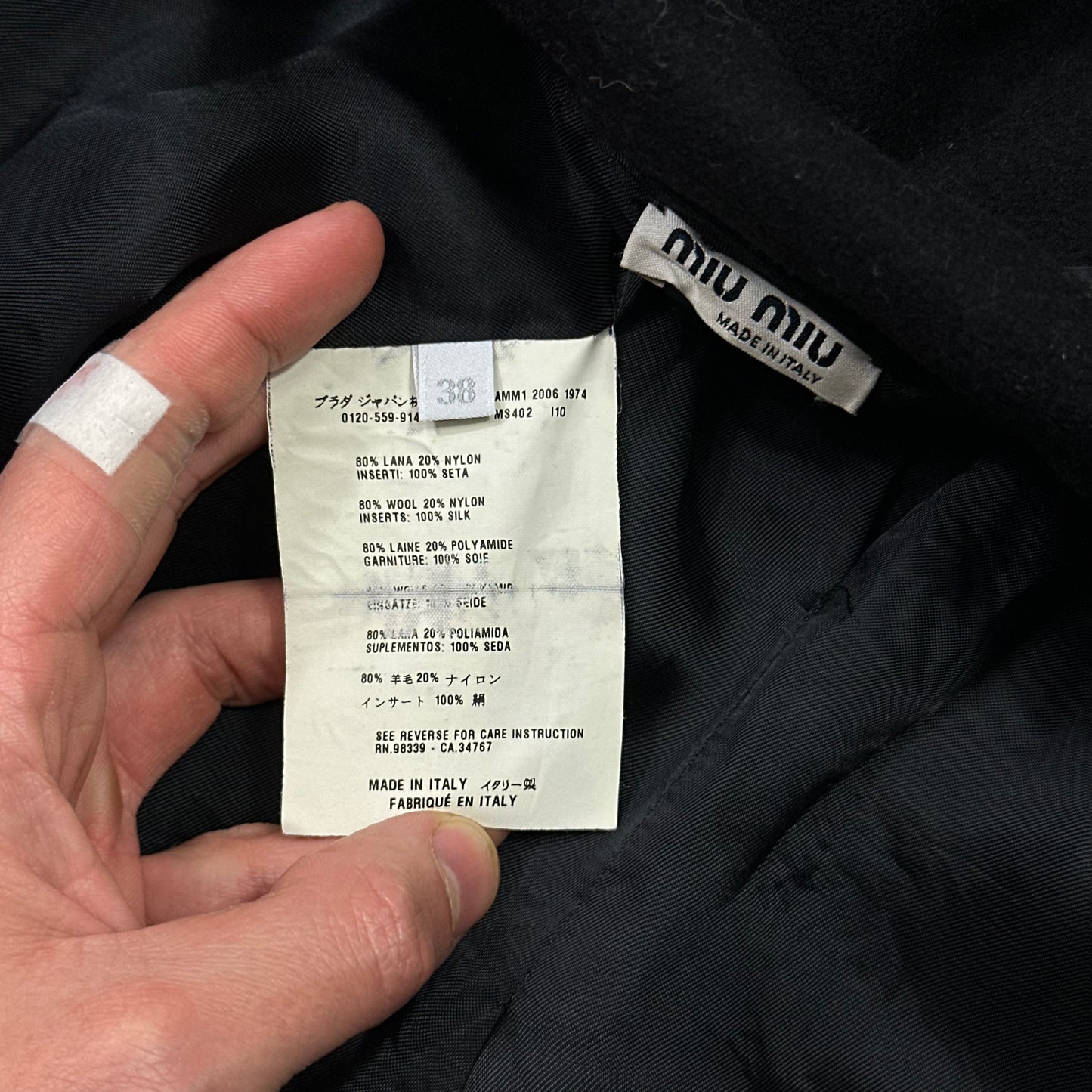 Miu Miu 2006 Wool + Nylon Mini Belted Trench Coat - IT38