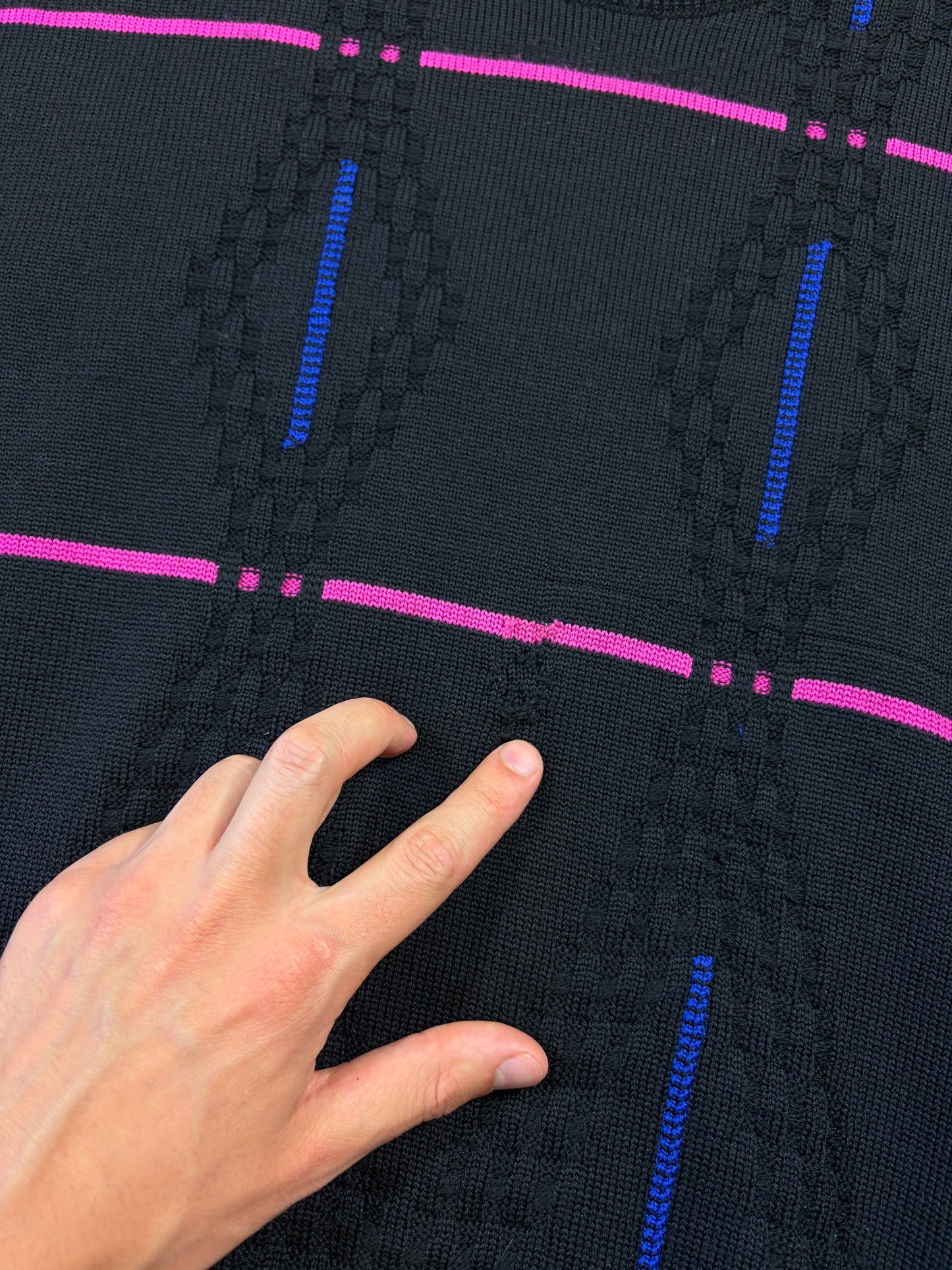 Gianni Versace 1991 Lines & Diamonds Geometric Heavy Knit - M/L