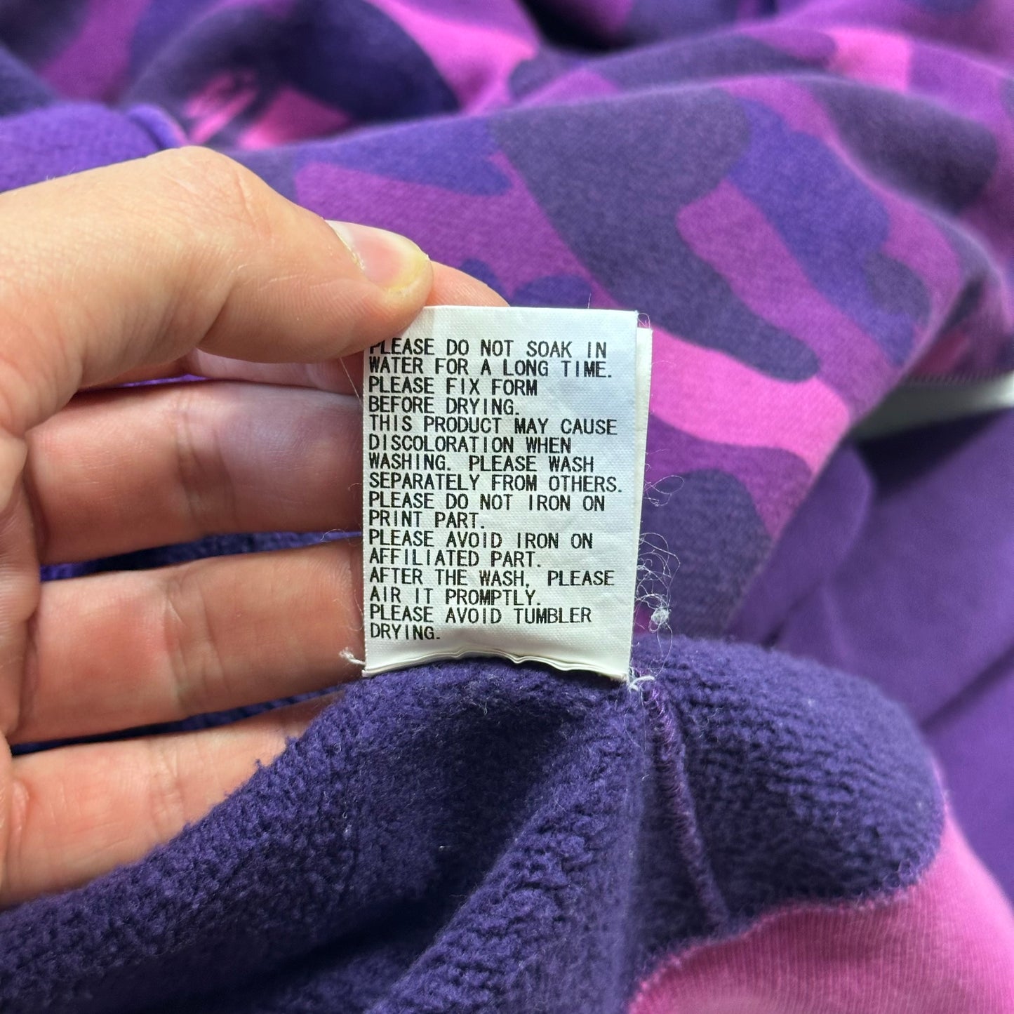 Bape OG 2004 Purple Camo Spellout Full Zip Hoodie - L/XL