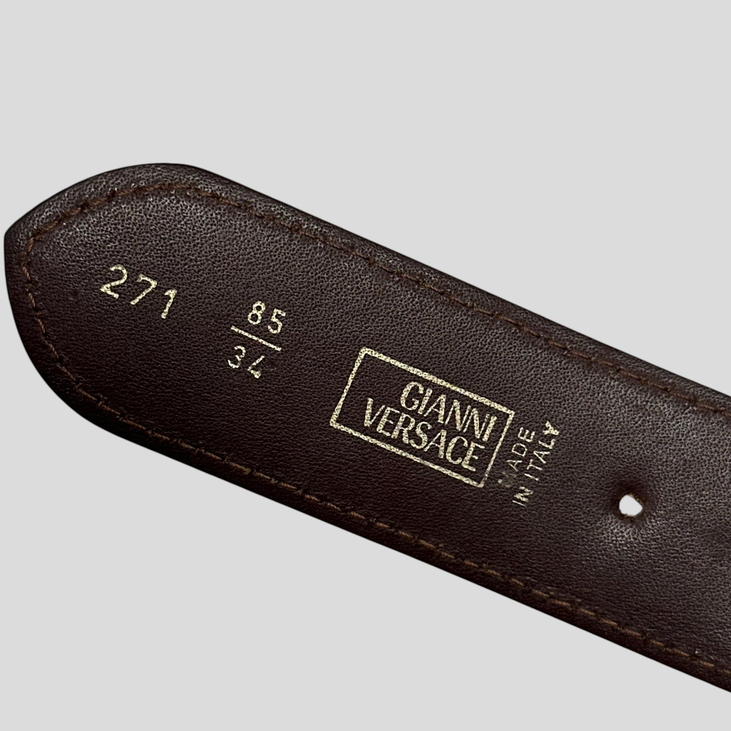 Gianni Versace 1994 Lizard Leather Medusa Bolt Stud Belt