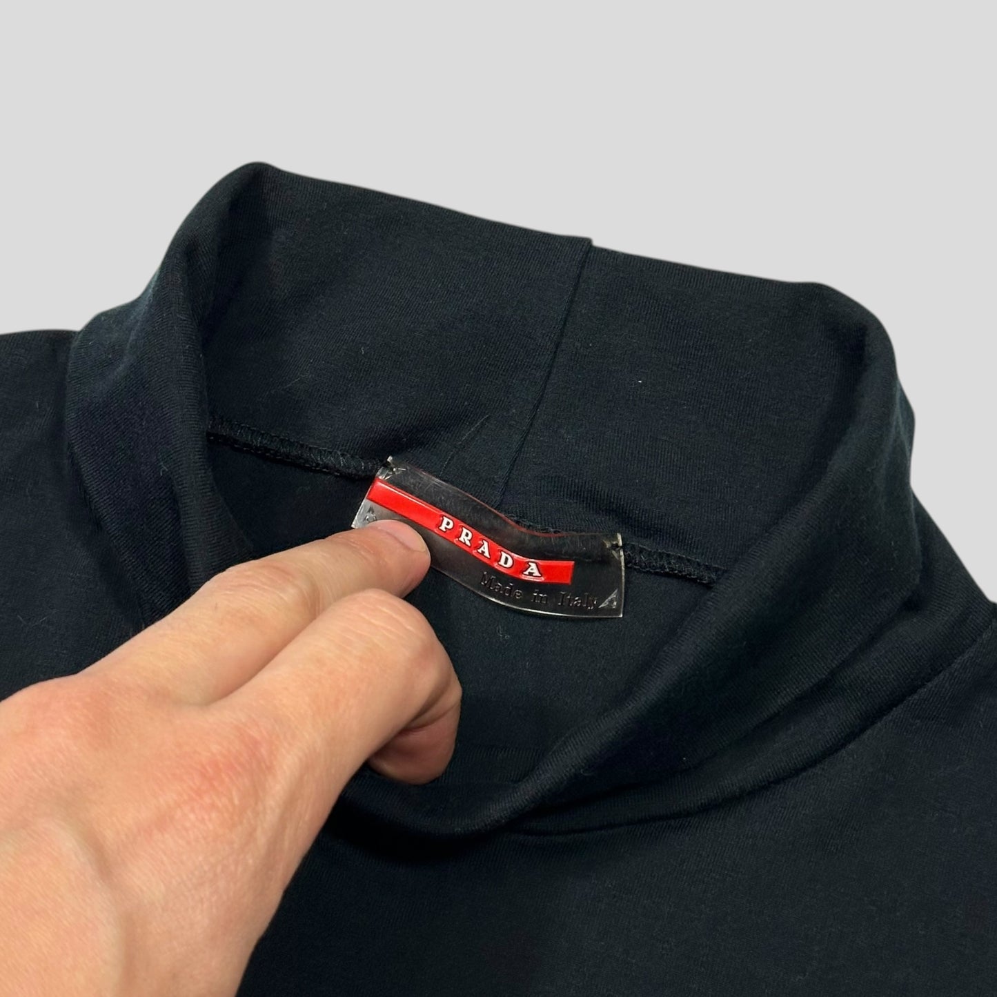 Prada Sport 00’s Red Tab Turtleneck Technical Zip T-shirt - S/M