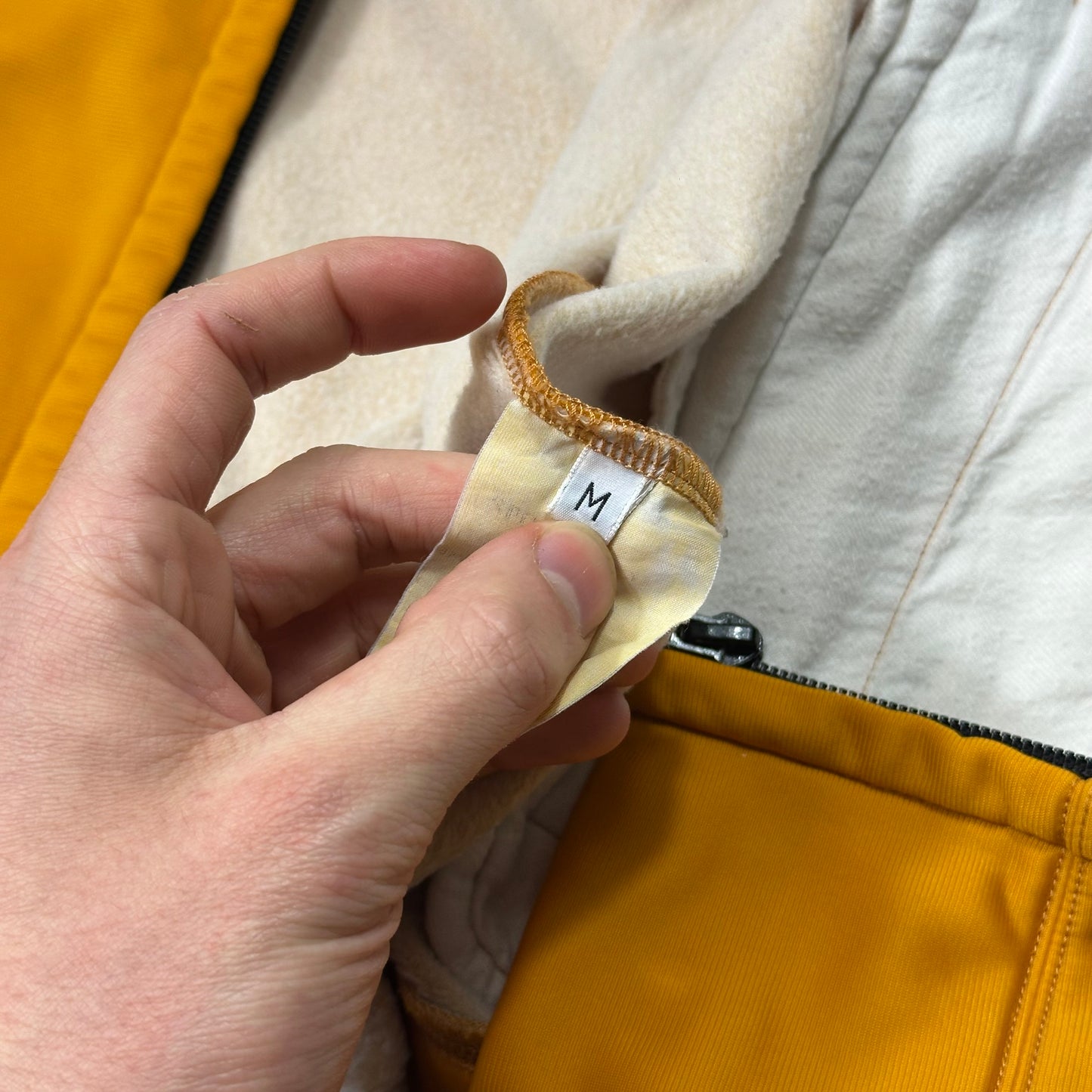 Stone Island AW04 Denims Spellout Logo Mustard Track Jacket - M
