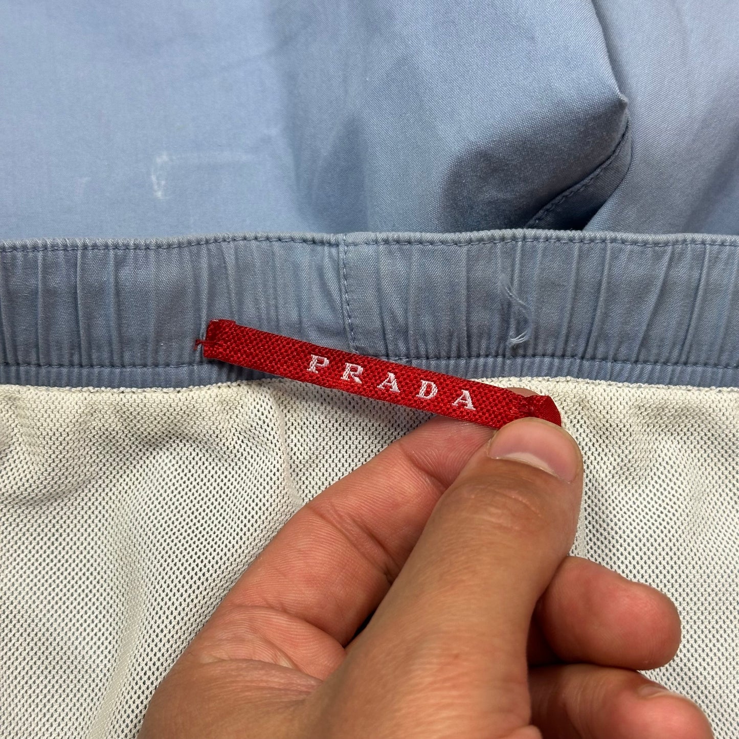 Prada Sport 2008 Baby Blue Cotton Swim Shorts - M/L