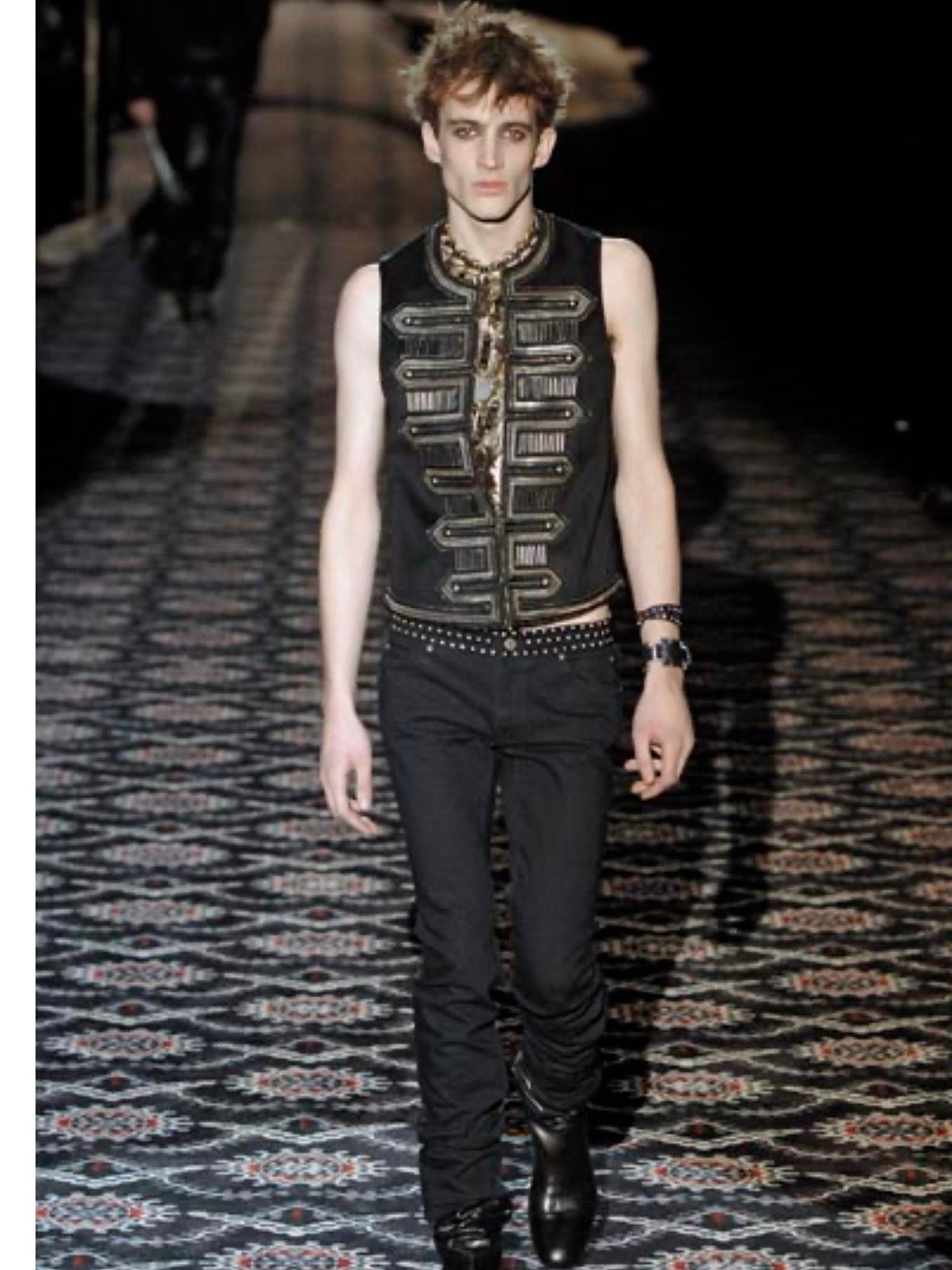 Gucci FW08 Runway Chrome Studded Rock n Roll Jeans - IT52