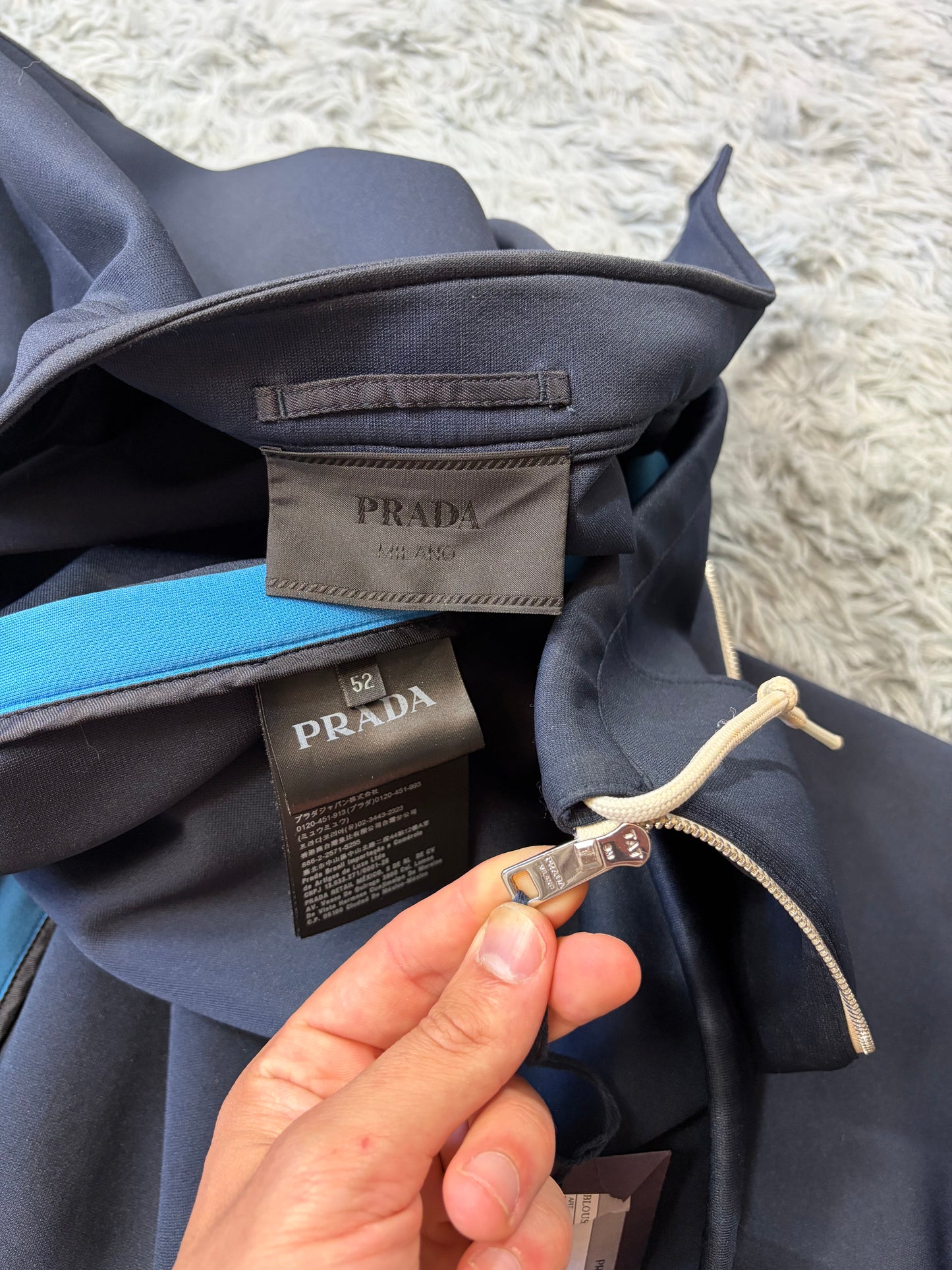 Prada 2018 Race Rubber Logo Contrast Stripe Blouson Jacket - IT52