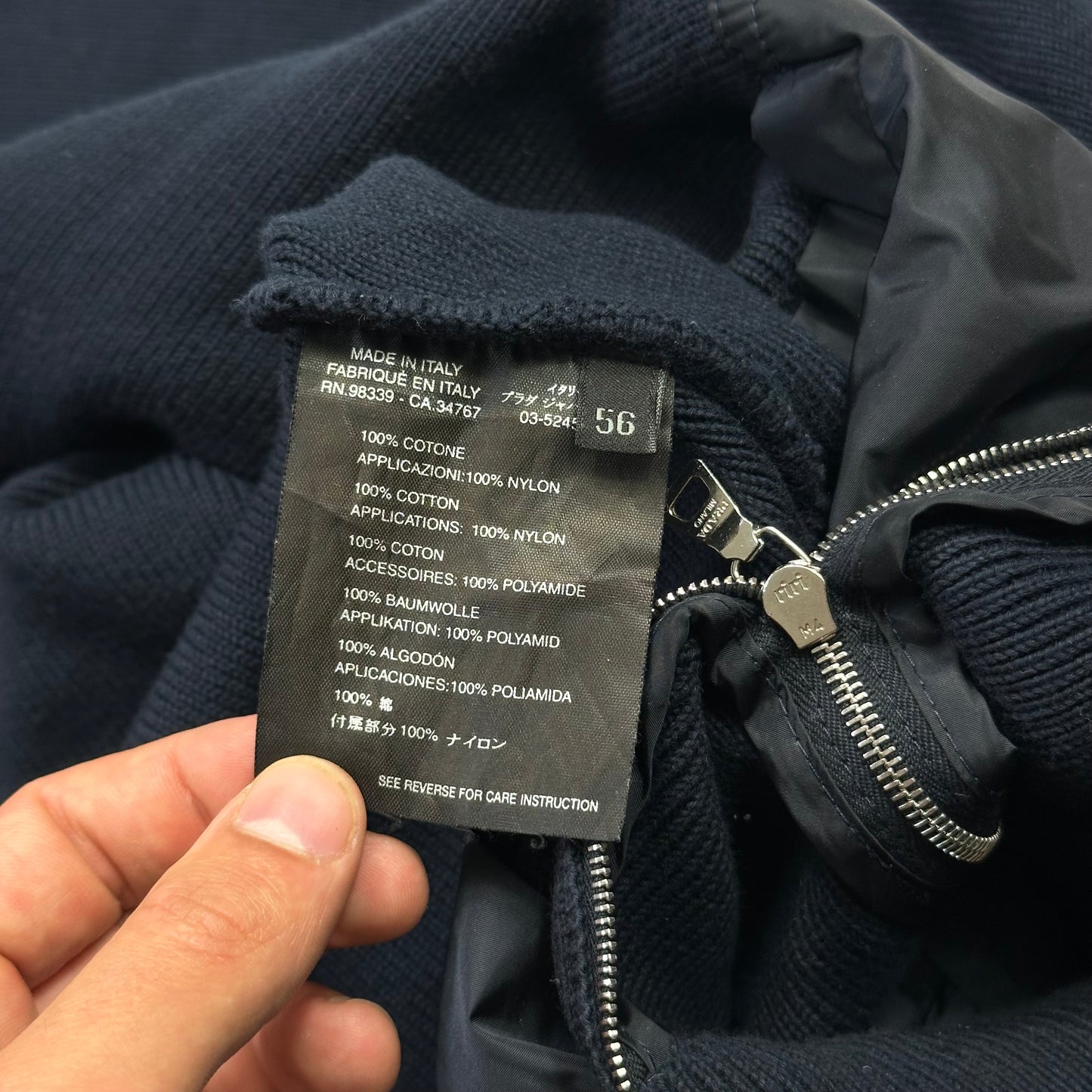 Prada Sport 00’s Nylon Panelled Twin Collar Knit - L