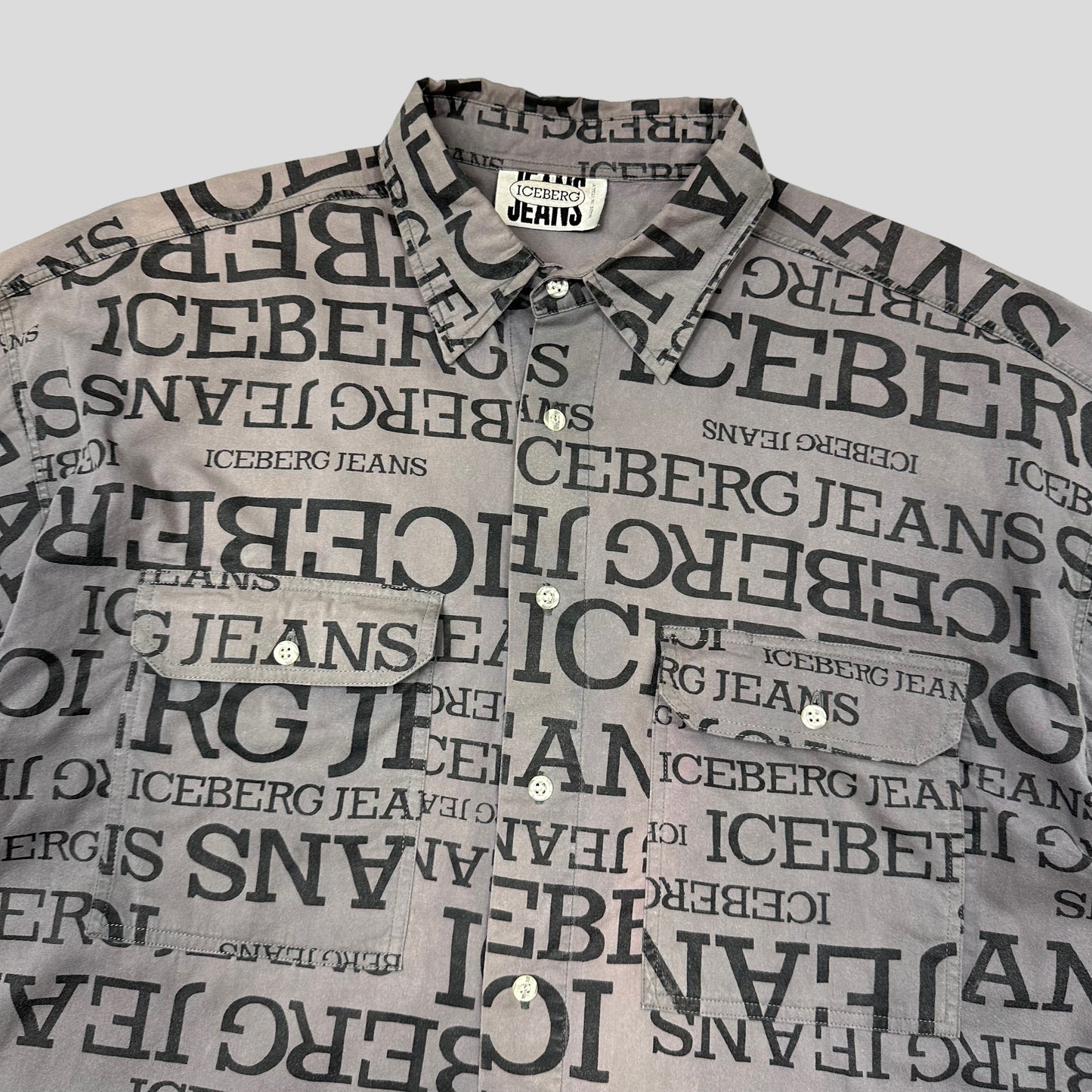 Iceberg Jeans 90’s Stash Pocket Spellout Shirt - L
