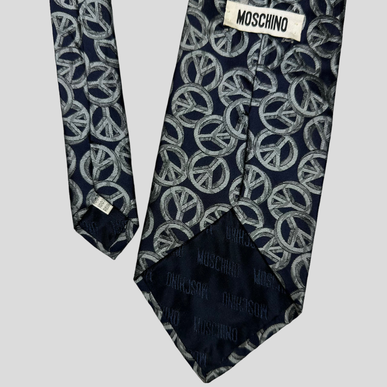 Moschino 90’s Silk Peace Print Tie