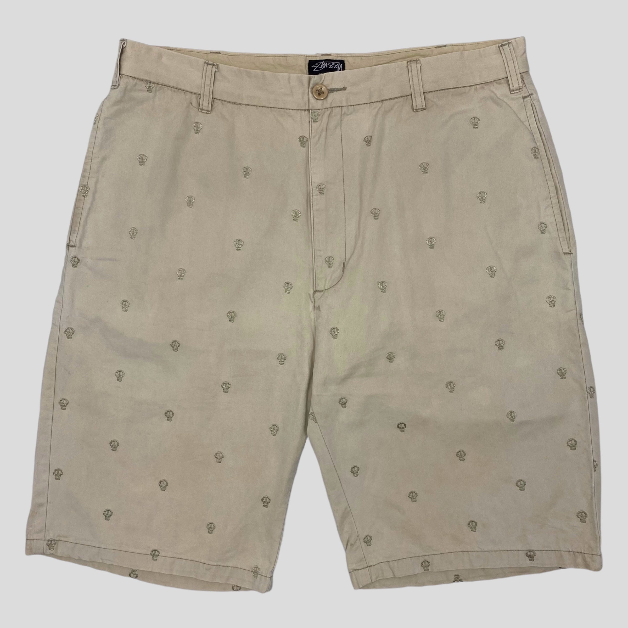 Stussy early 00's Skull Monogram Shorts - W36 – Warmwaves