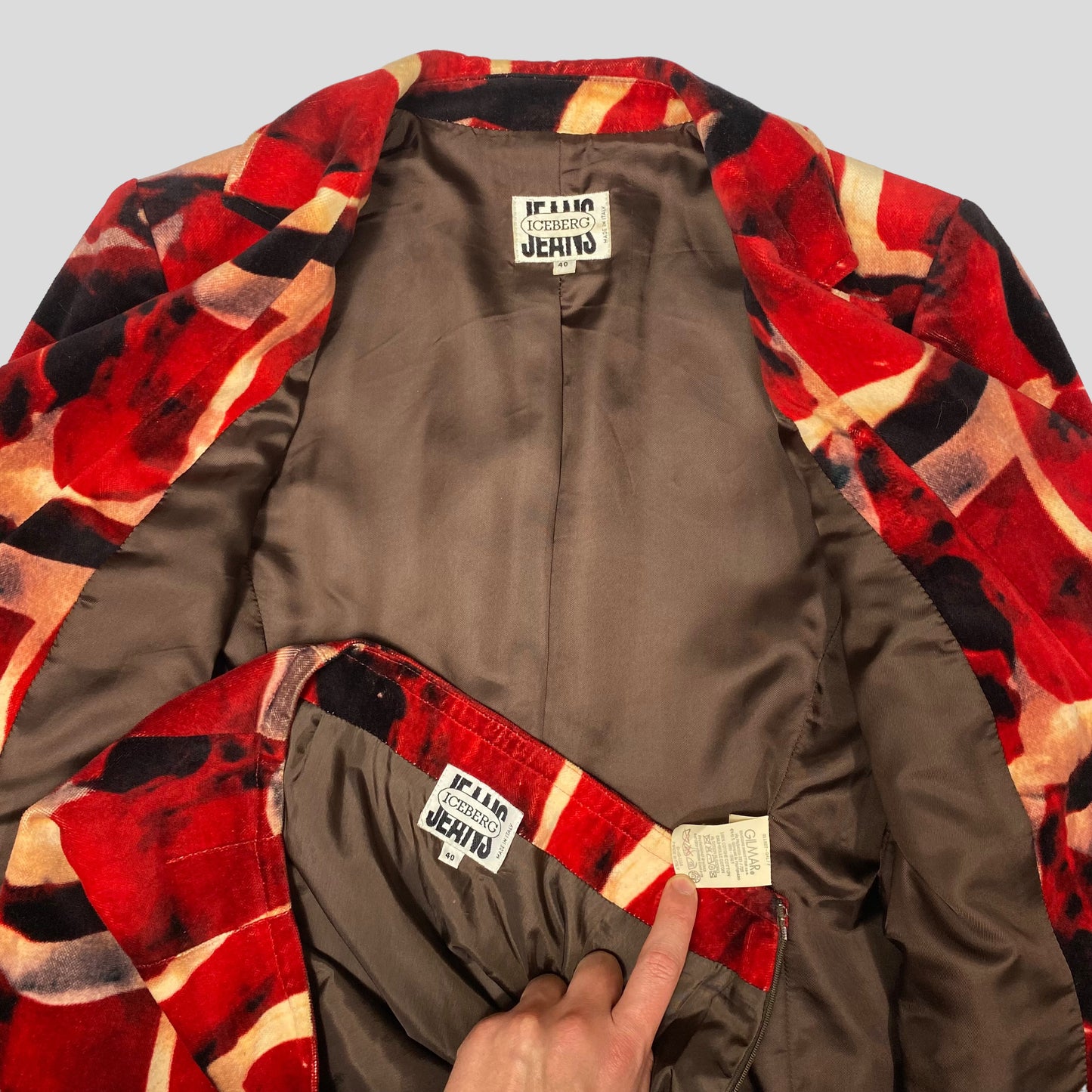 Iceberg Jeans 90’s Velvet Blazer & Skirt Set - 6/8