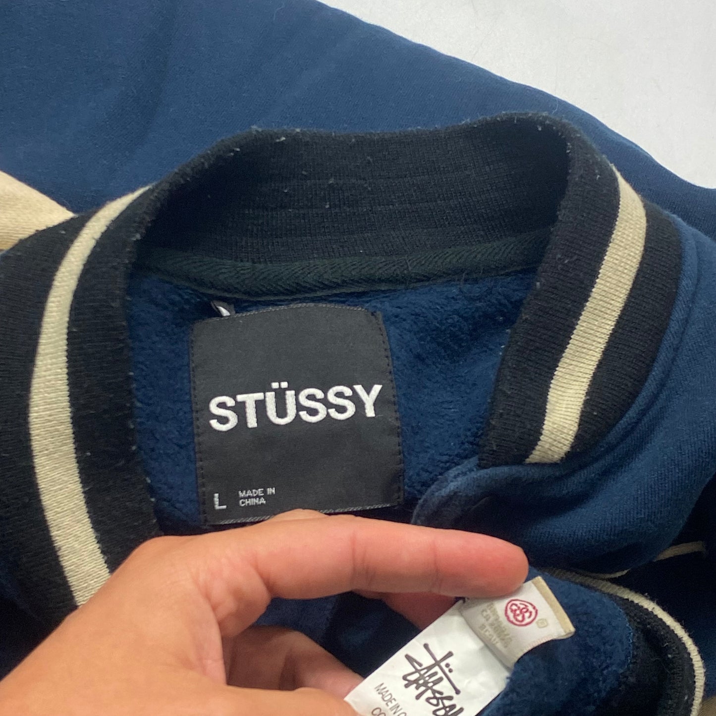 Stussy 00’s Chenille S Logo Varsity Jacket - L