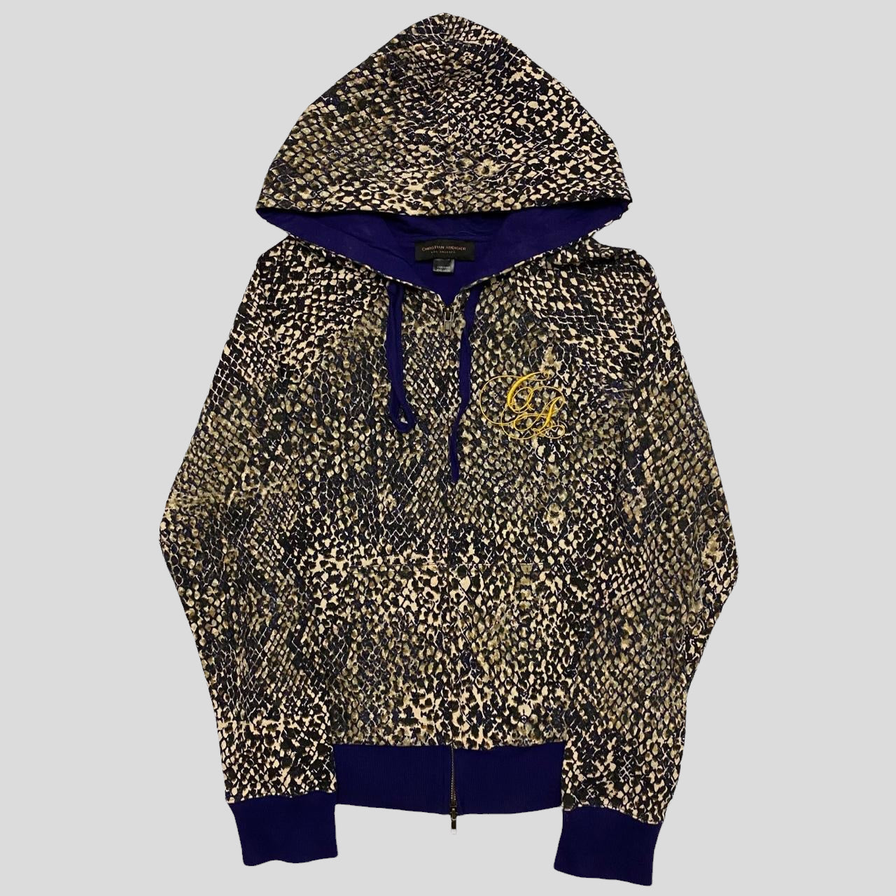 Christian Audigier Snakeskin Zip Up Hoodie 8 Warmwaves