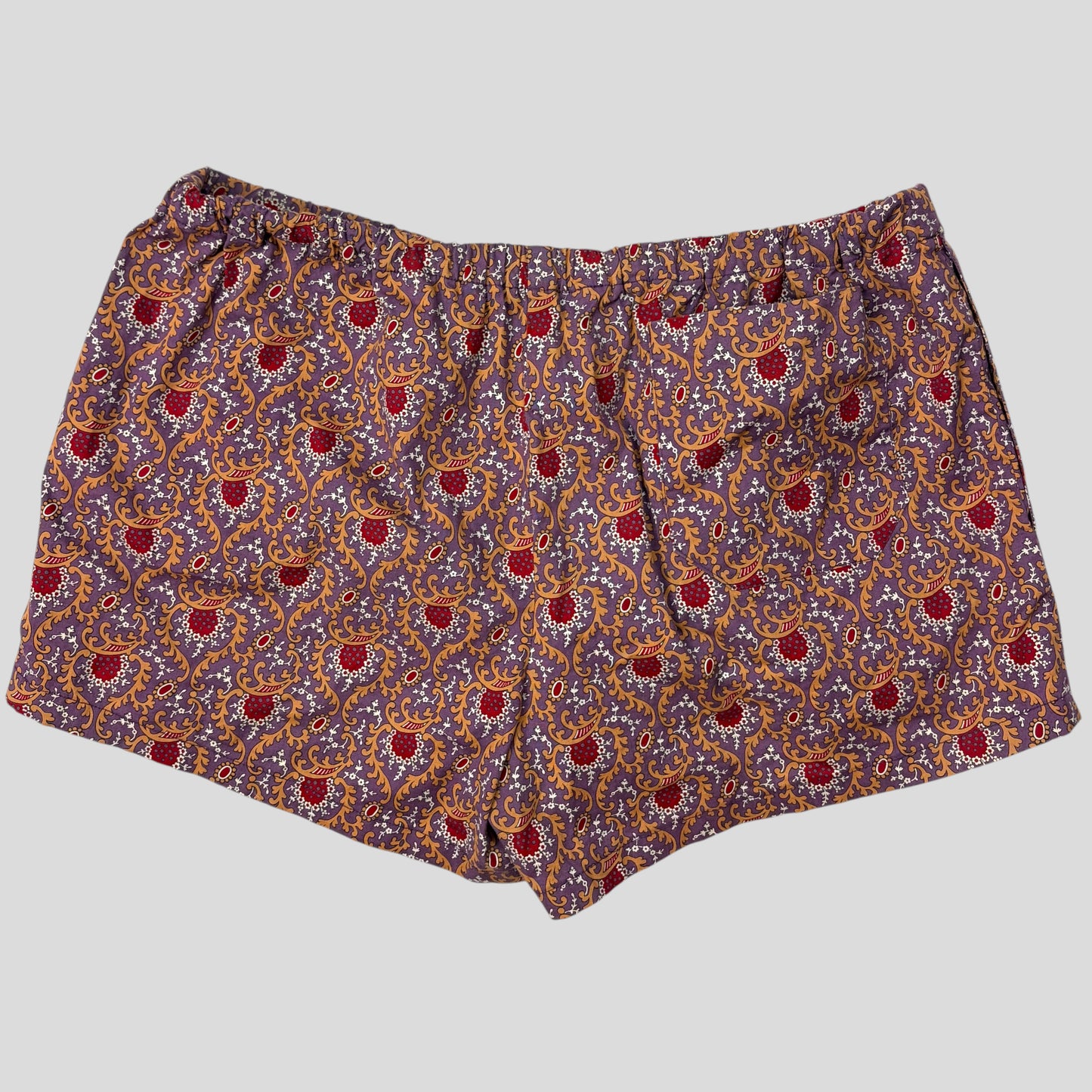 Miu Miu 00’s Baroque Paisley Print Cotton Swim Shorts - IT52