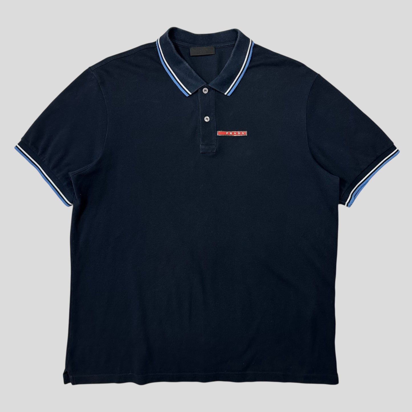 Prada Milano 2017 Navy Red Tab Polo - 3XL (XL/XXL)