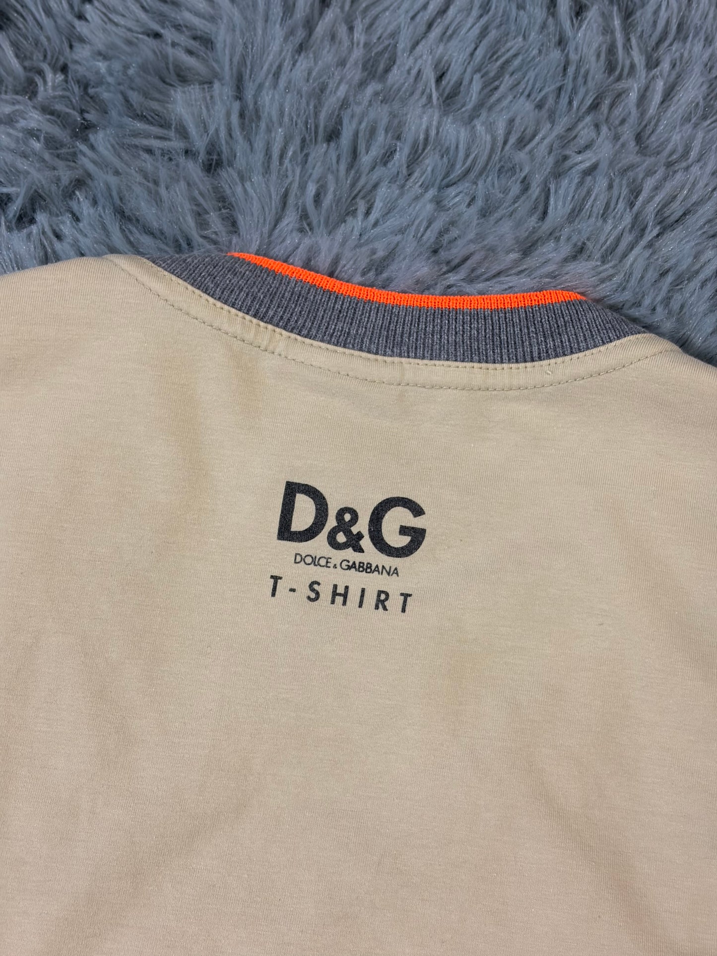 D&G 00’s Palm Tree Beach Graphic Ringer T-shirt - S
