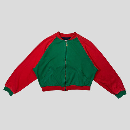 Moschino Jeans 80’s Patch & Work Cotton Cropped Bomber - S/M