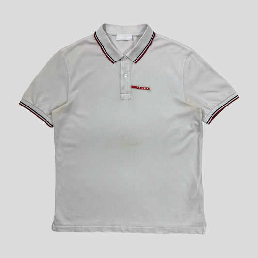 Prada 2018 Red Tab Polo Shirt - M