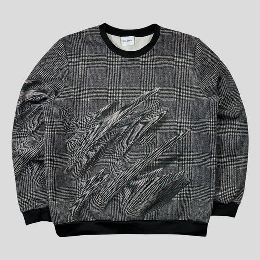 Iceberg 3D Glitch Print “Tweed” Sweatshirt Crewneck - L/XL