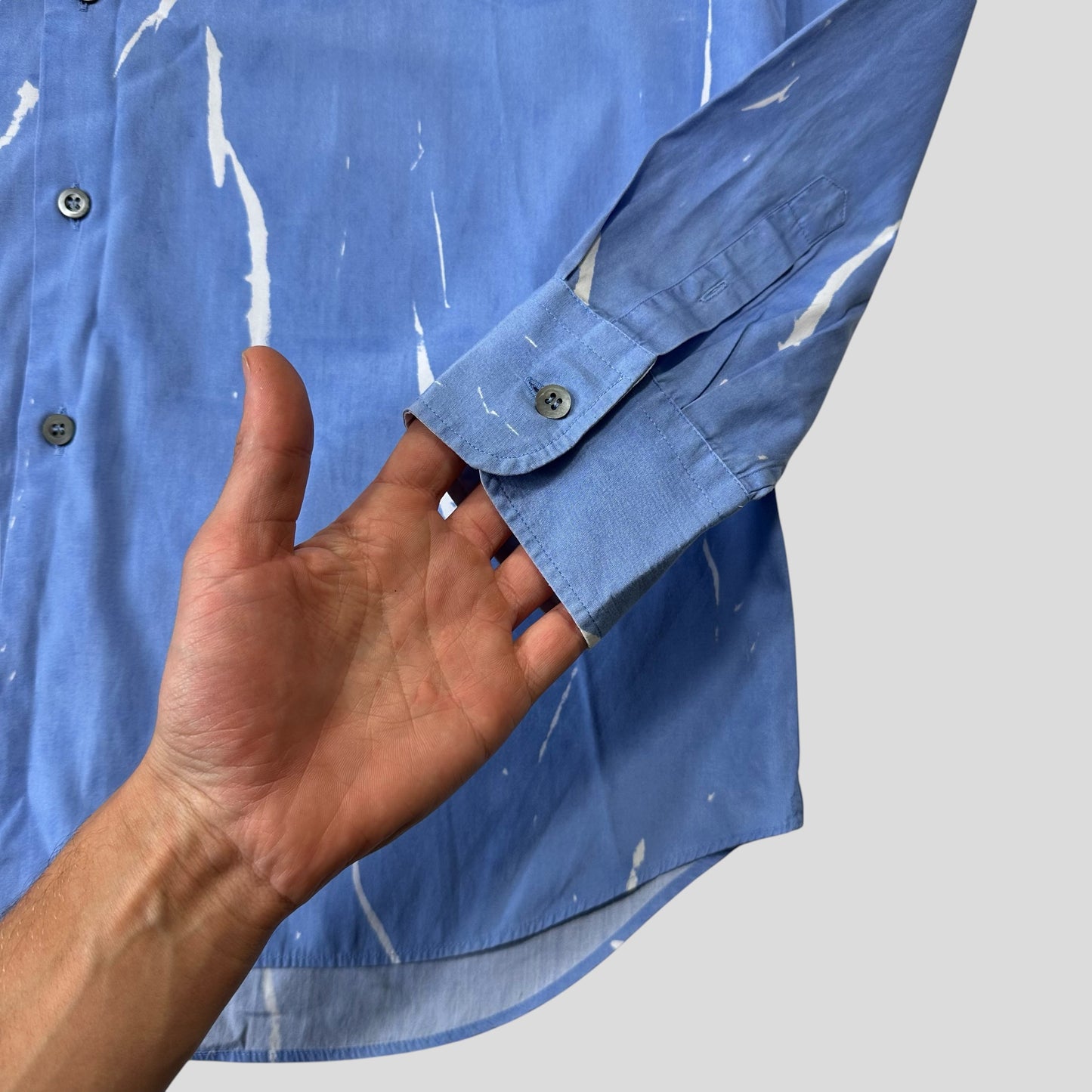Prada Milano 00’s Sublimation Sky Blue Acid Print Shirt - L