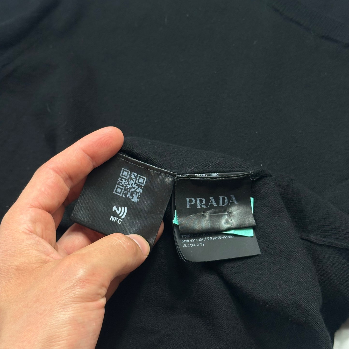 Prada Milano 2022 Black Cotton Crewneck Knit Jumper - M