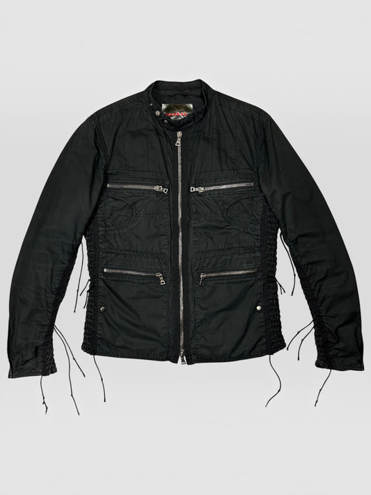 Prada Sport 00’s Tassel Detailed Cotton Multipocket Biker Jacket - M