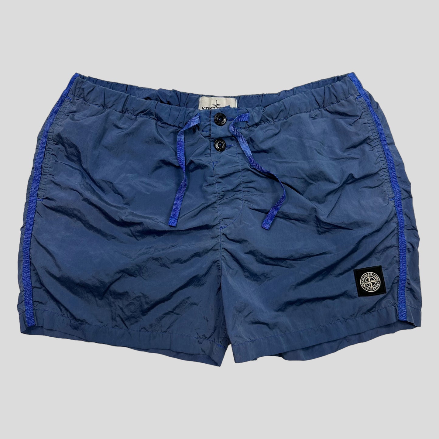 Stone Island SS19 Nylon Metal Compass Logo Shorts - M