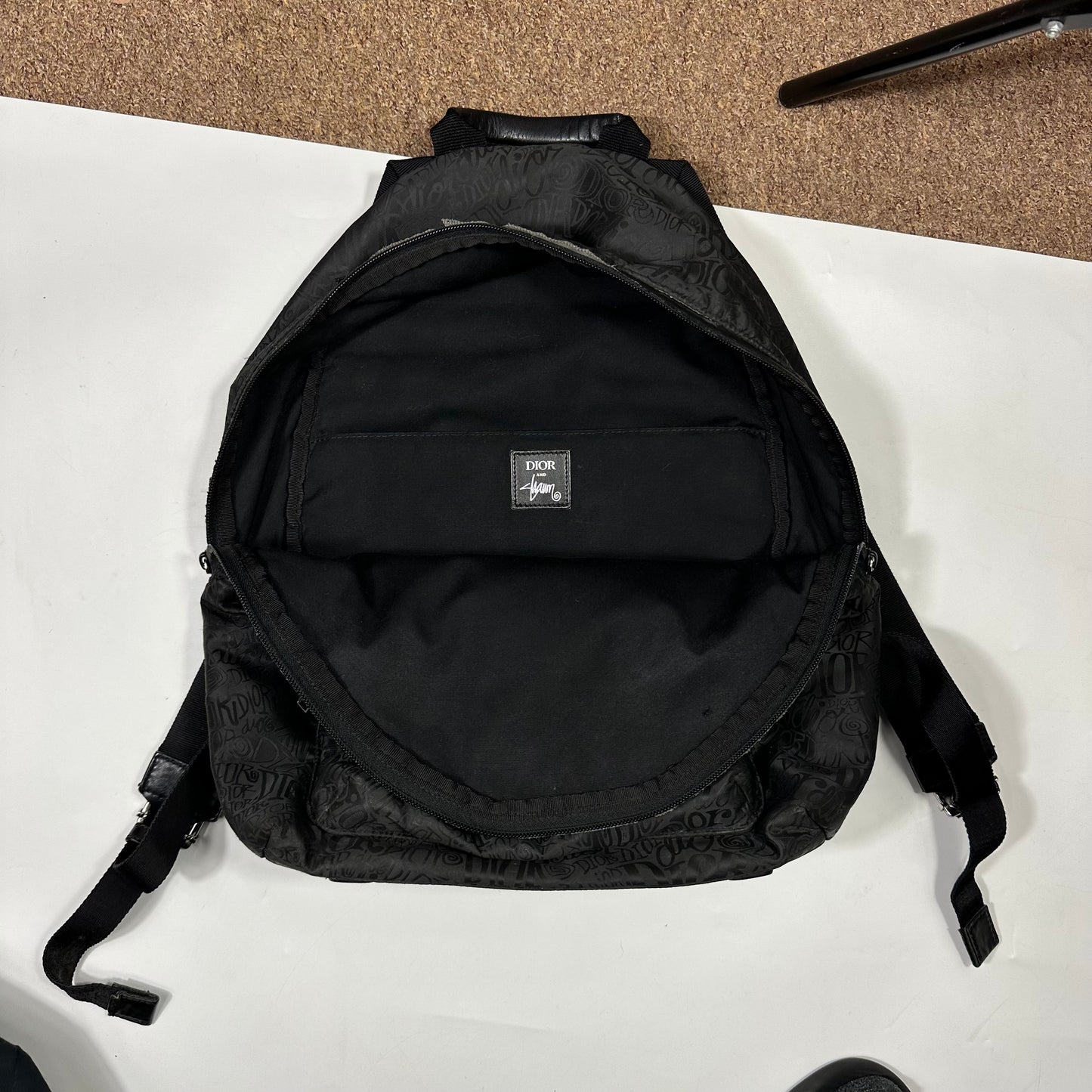 Dior x Stussy 2020 Riders Monogram Logo Nylon Backpack