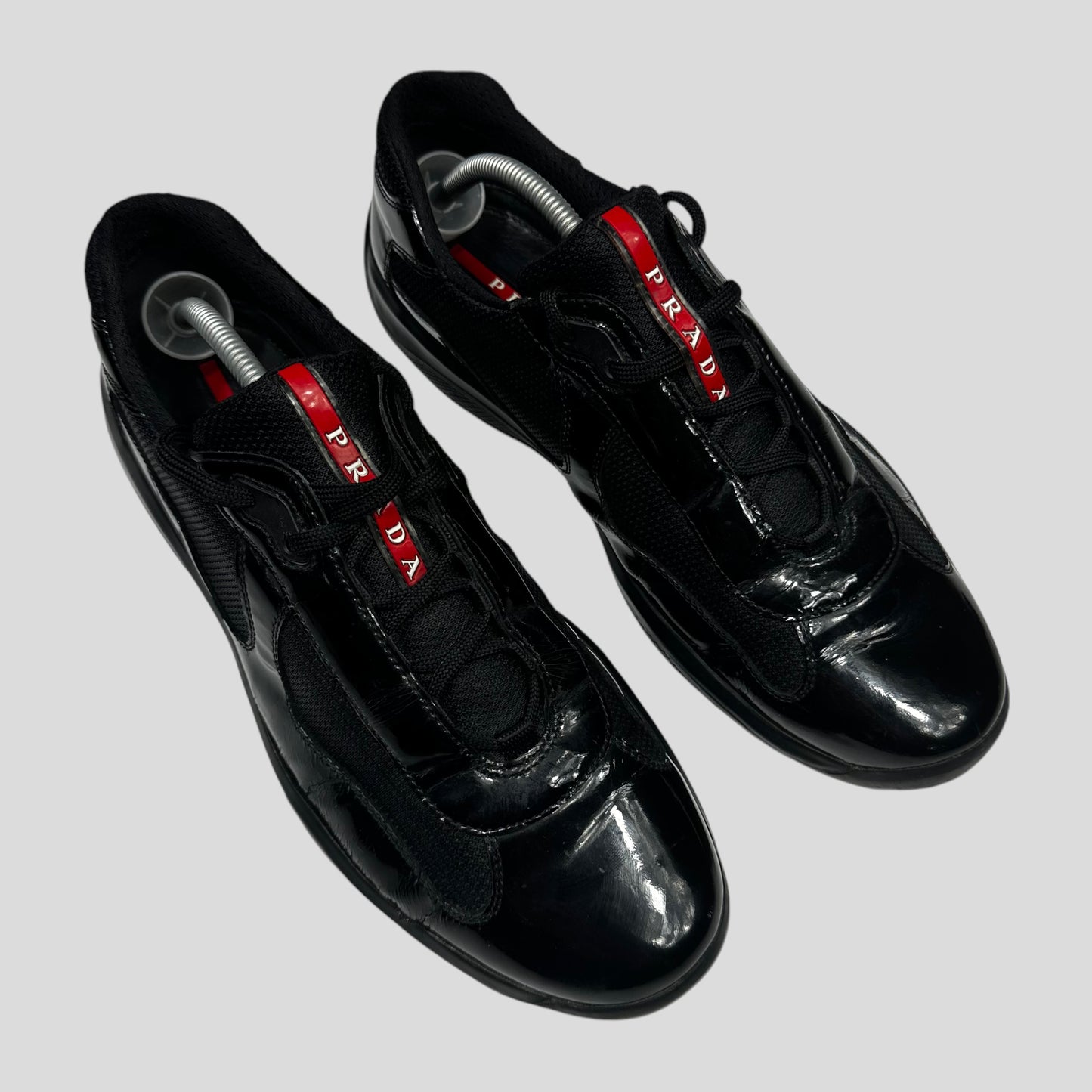 Prada Americas Cups Patent Leather Triple Black - UK10